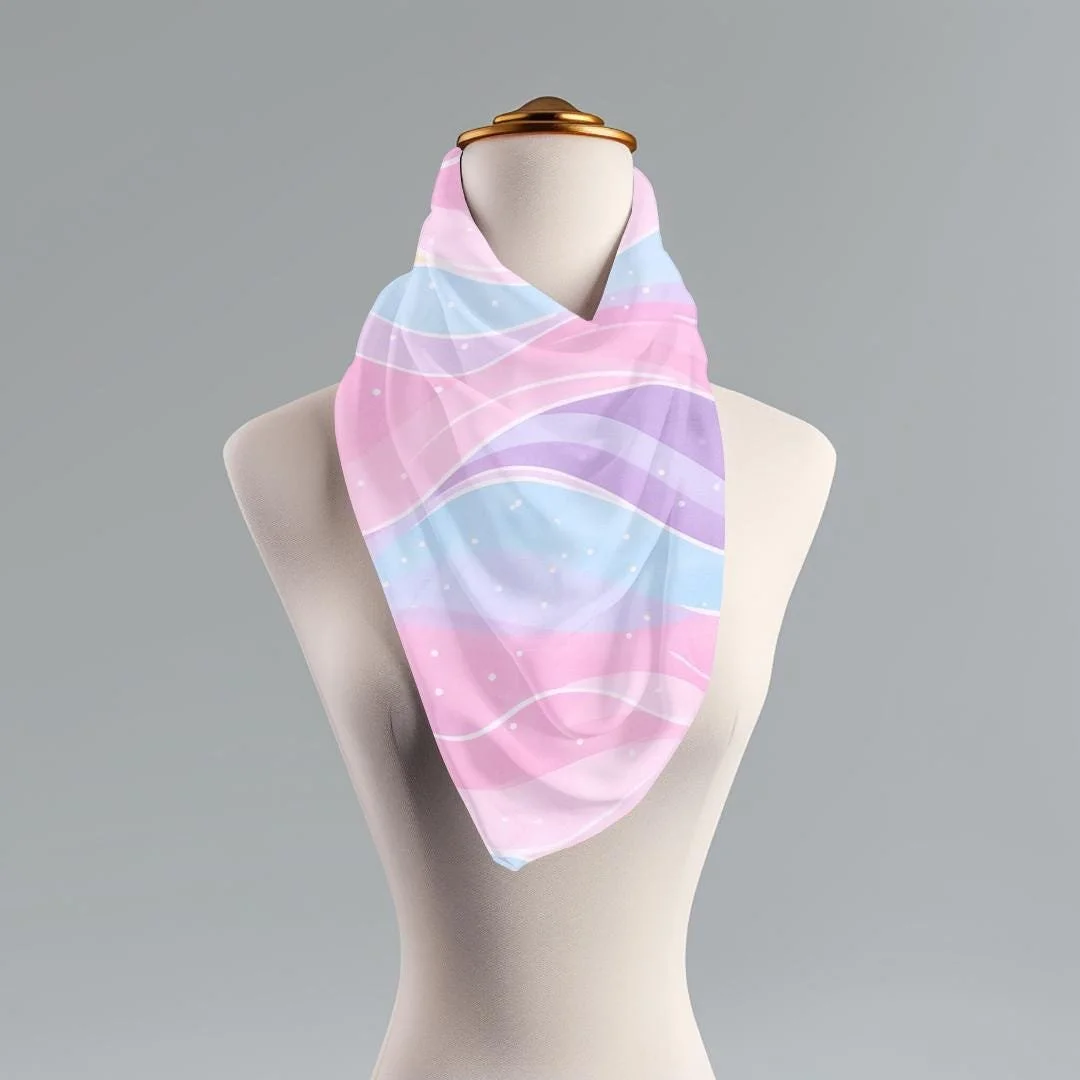 Pastel Galaxy Scarf: Lightweight Rainbow Wave Fashion Wrap