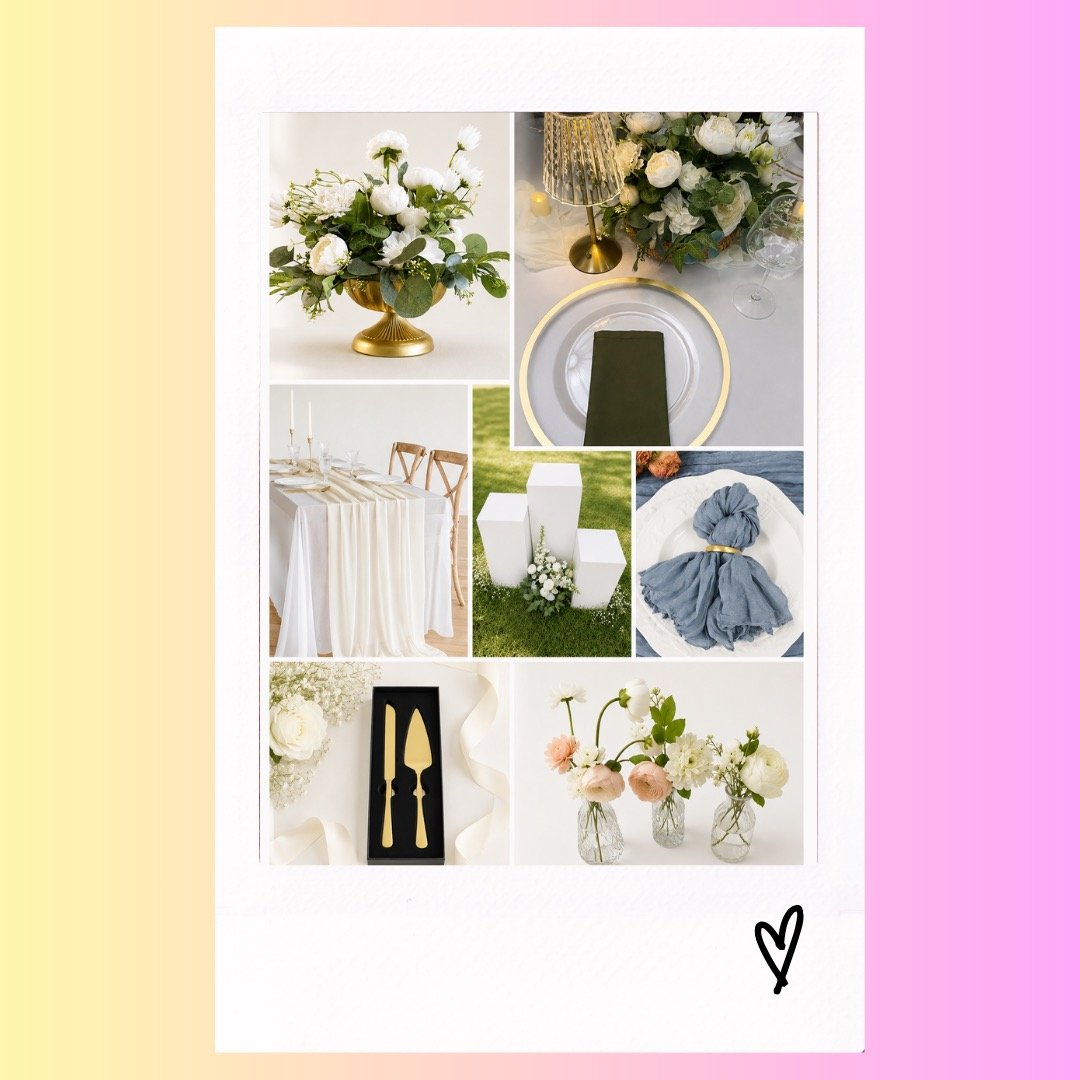 A little preview of what's coming. 🤍

We're expanding our collection with thoughtfully curated pieces to help create timeless, beautifully styled events.

Featured in this preview:
&bull; Pedestals
&bull; Floral arrangements
&bull; Placemats
&bull; 