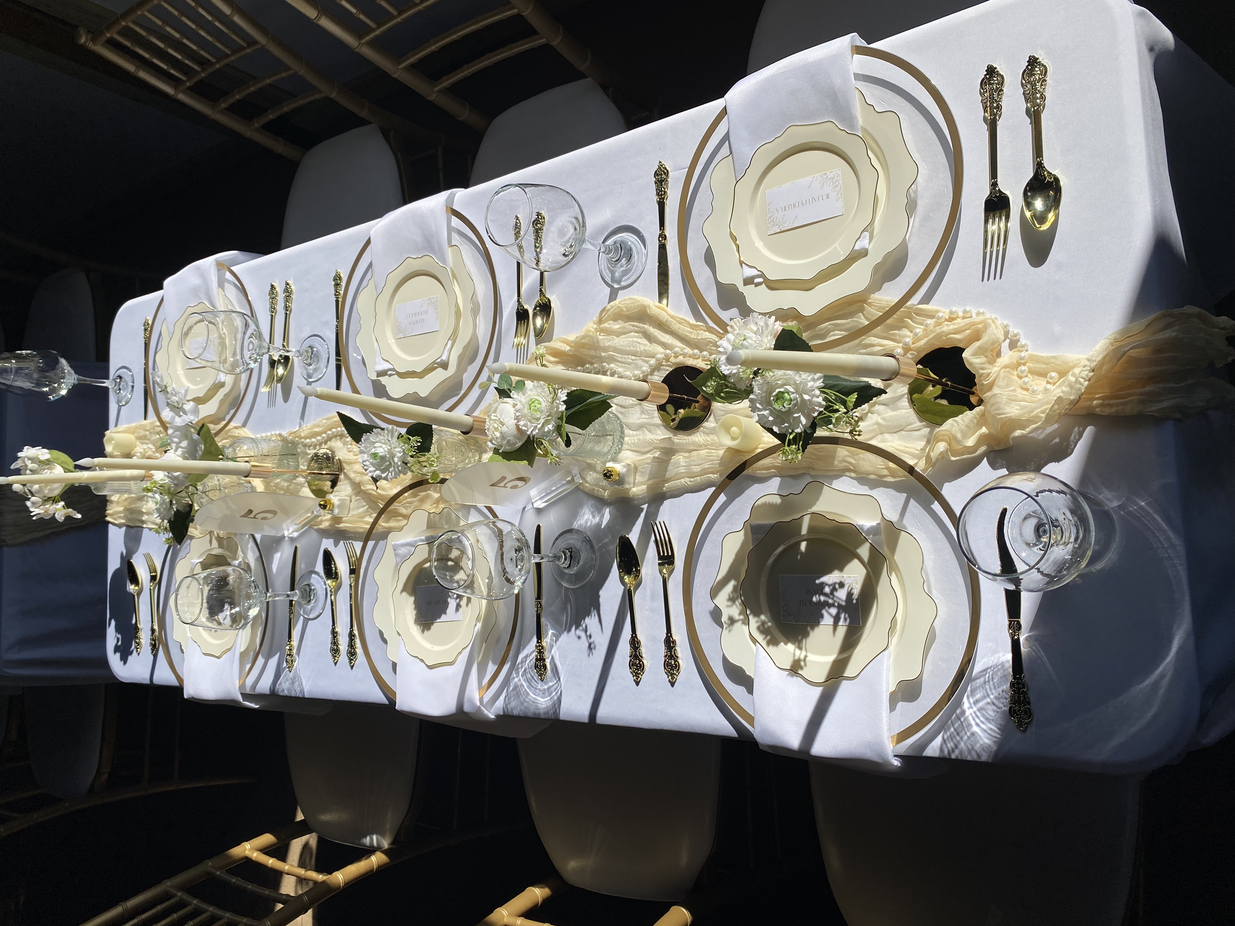 Rectangle White Table Cloths for 6Ft Tables Polyester - $5 