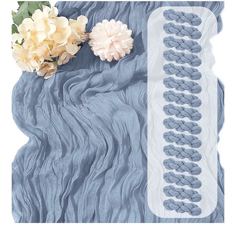 Dusty Blue Cheesecloth Table Runner - $1 