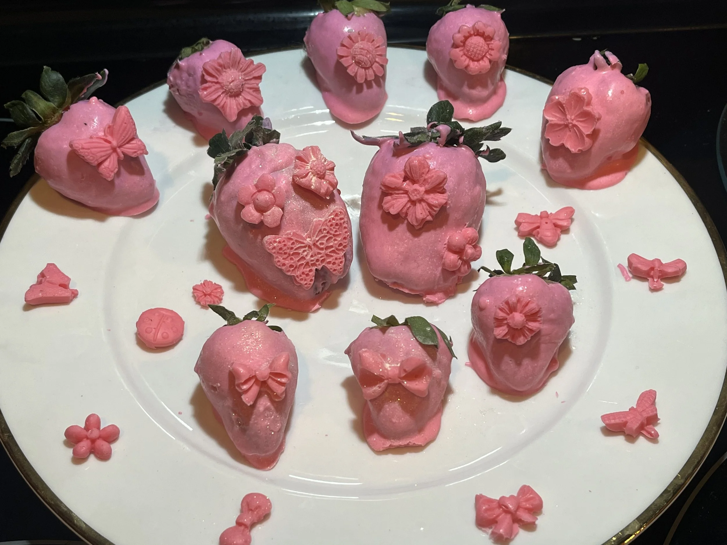 Chocolate Covered Strawberries with designs