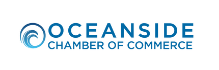 Oceanside Chamber of Commerce logo with blue text and design