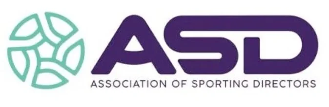 Logo for the Association of Sporting Directors featuring a stylized globe design and the acronym ASD.