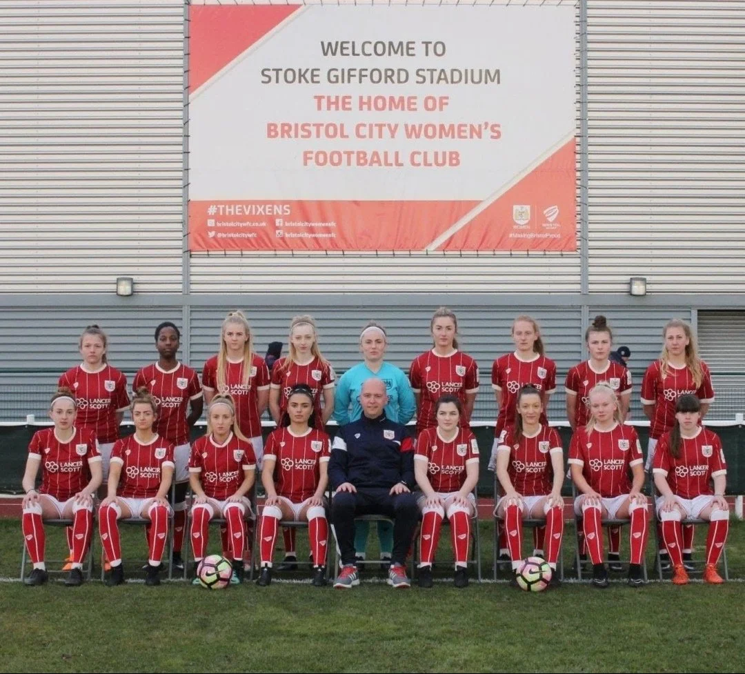 James Thomas Coach, Bristol City women's u21 football team at Stoke Gifford Stadium, ahead of u21 ECFA Cup Final