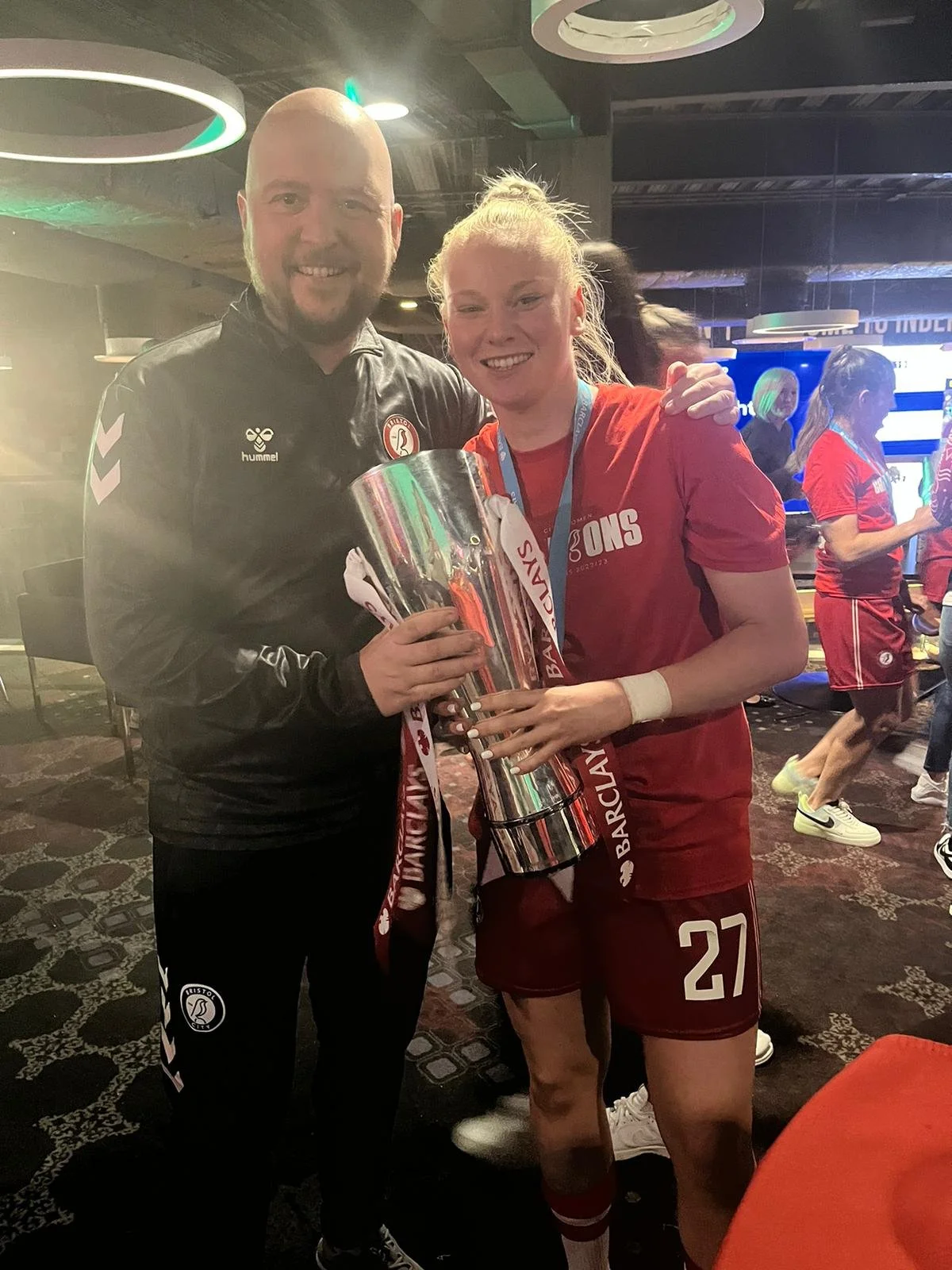 James Thomas Coach and Jesse Woolley, WSL2 Champions, Bristol City Women, 2023
