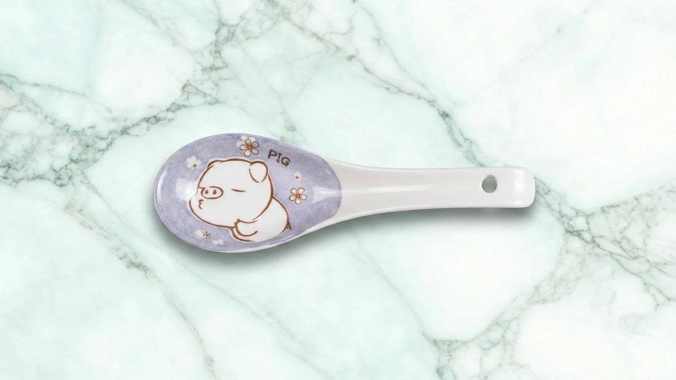 Ramen Soup Spoon or Renge Piggy design