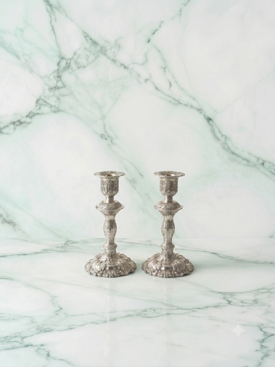 Vintage Silver Plated Candlestick from Leonard of Japan