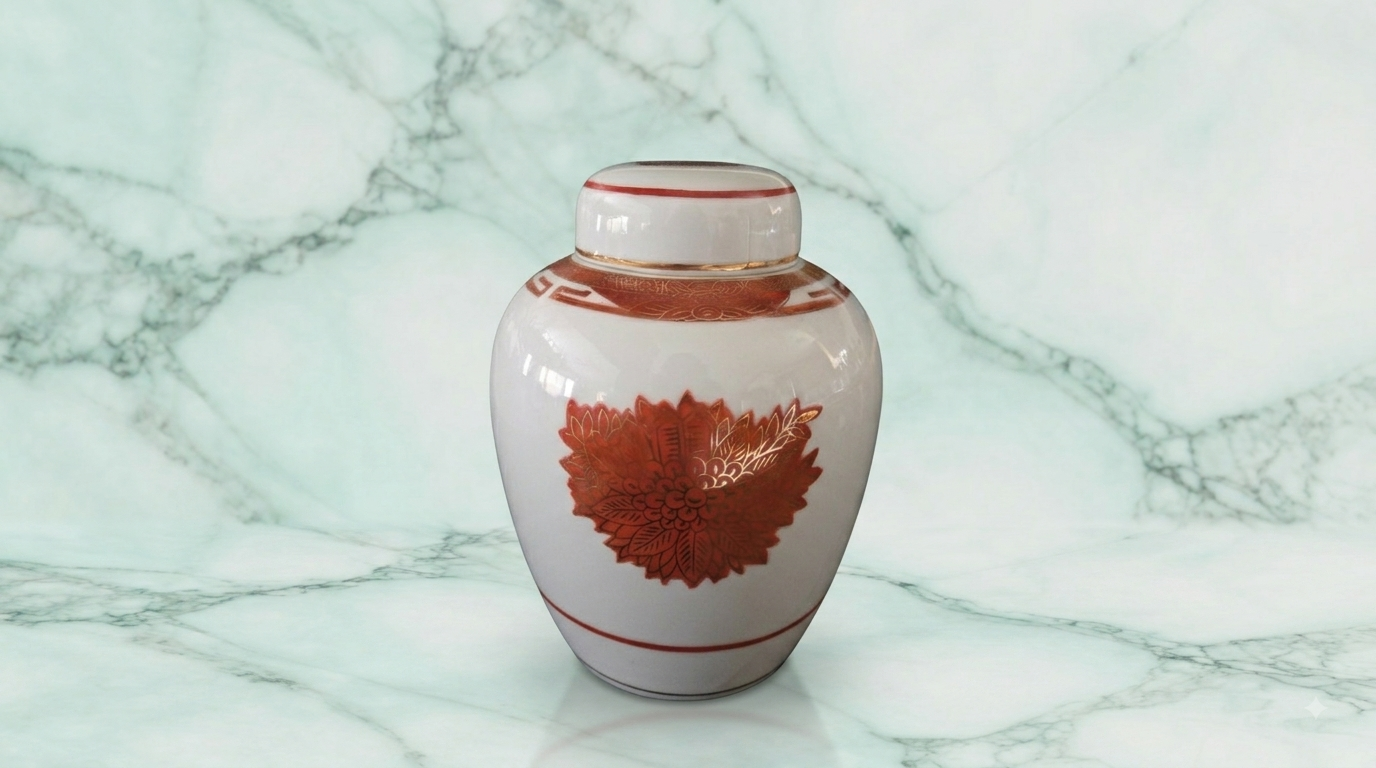 Vintage Gold trim Porcelin Ginger Jar made in Japan