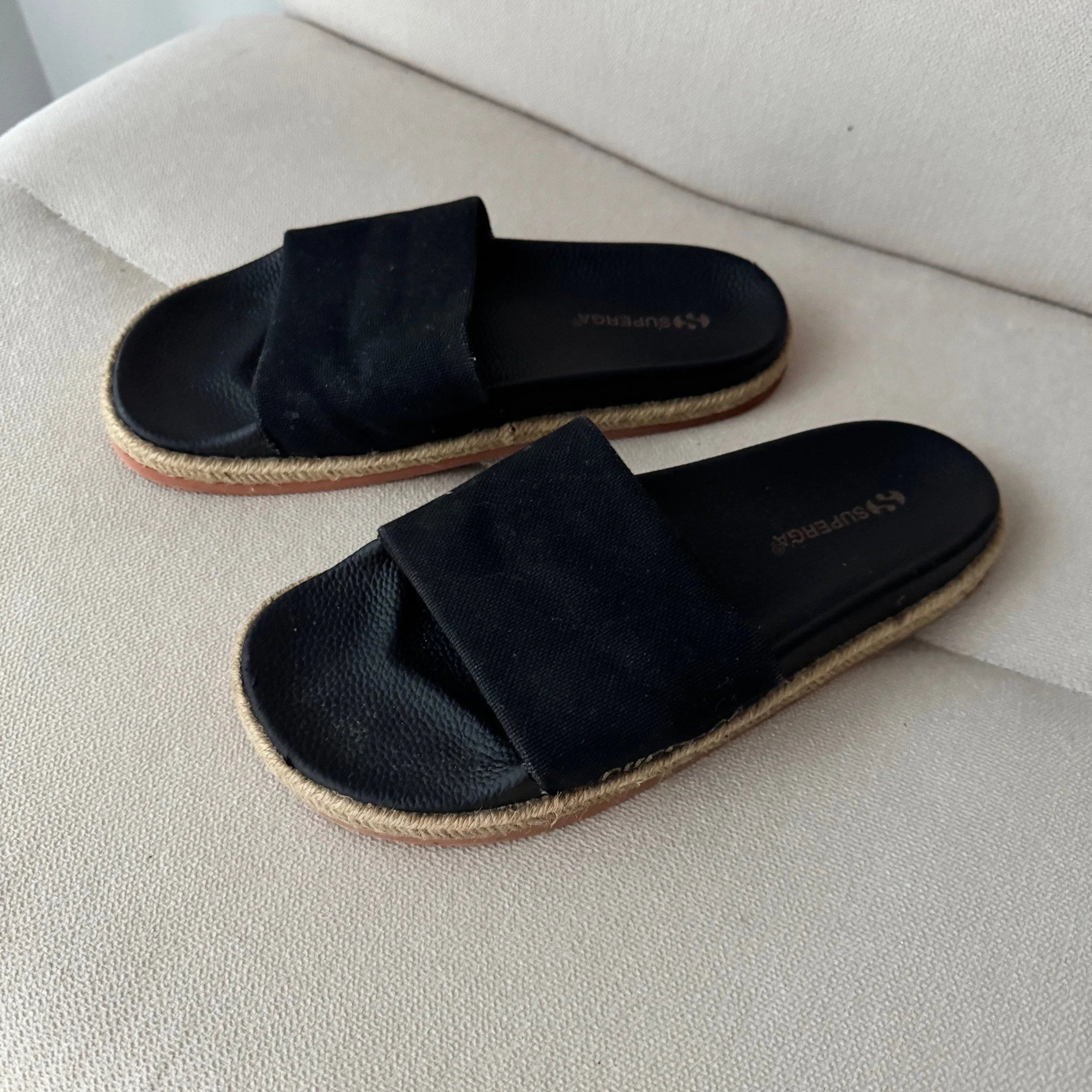 Superga Linen Slides