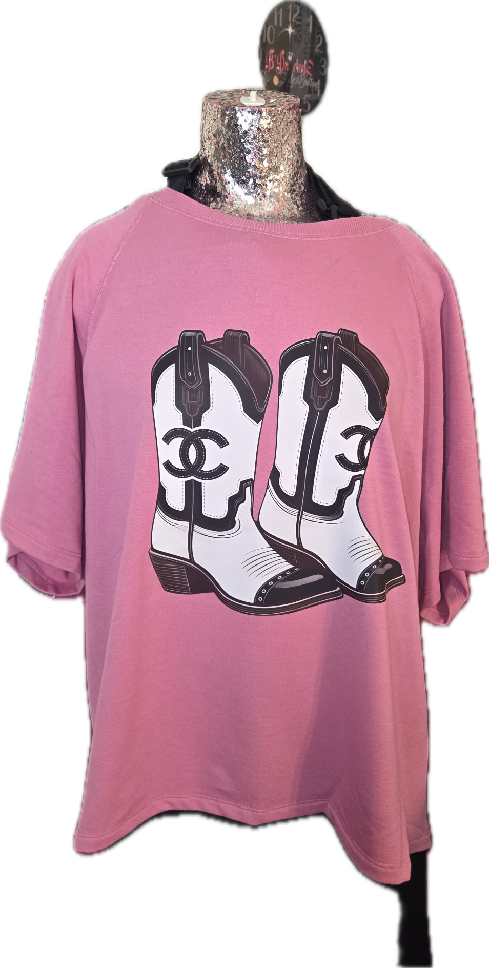 Pink and Black Inspired Cowboy Boots tshirt