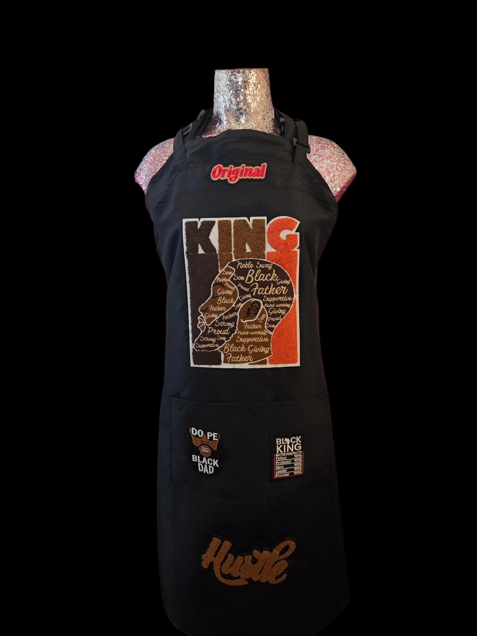 Black an White C Custom Inspired Aprons -RED
