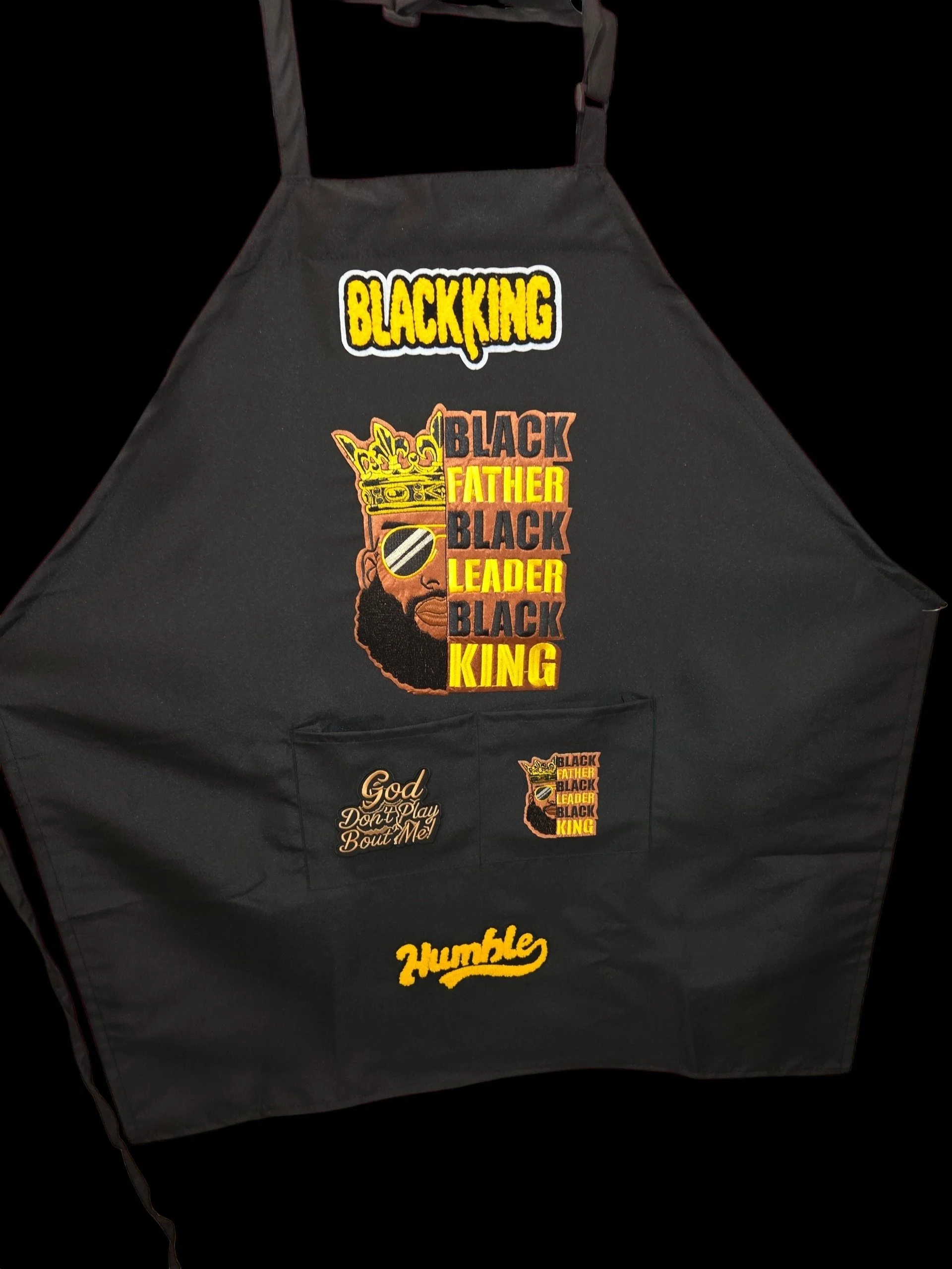 Father Day - Custom Inspired Apron-KING BLACK yellow