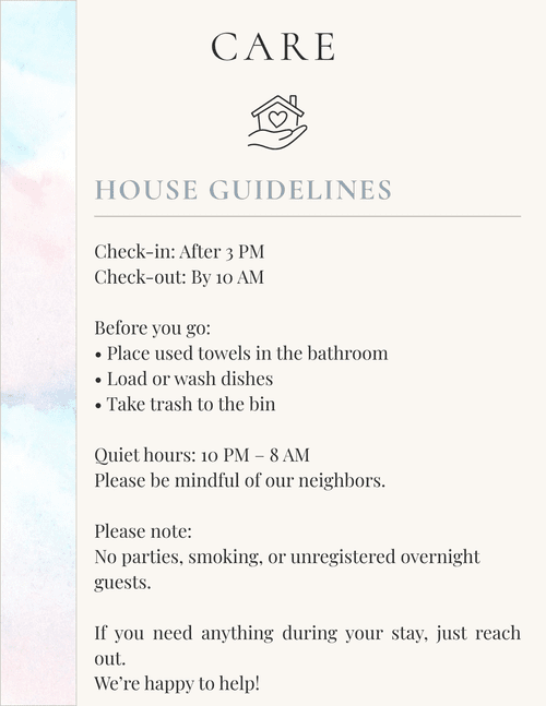 House guidelines page
