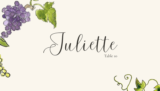 Place card — Juliette