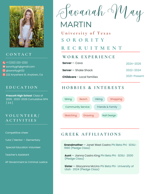 Resume template