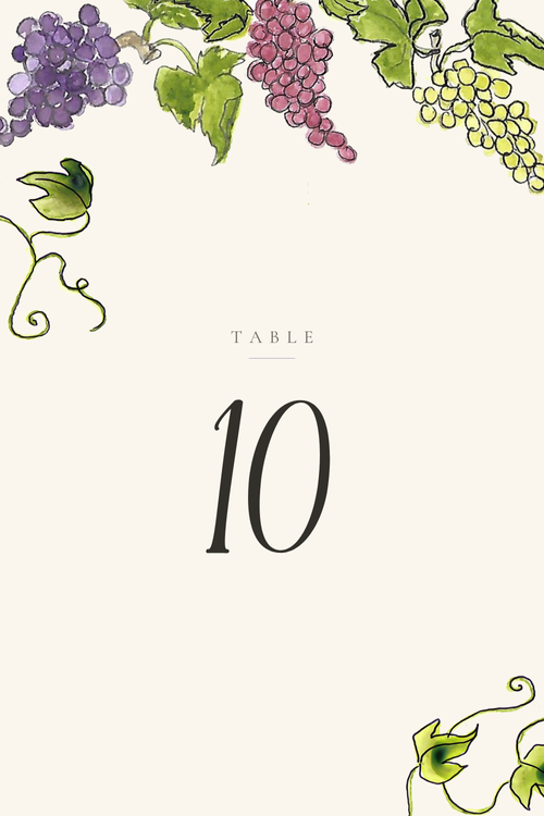 Table number card