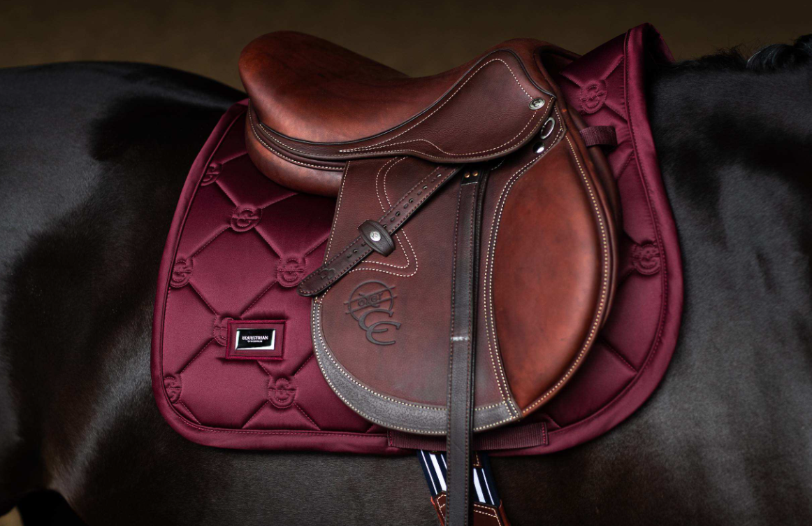 Equestrian Stockholm Merlot Jump Saddle Pad Satin Full