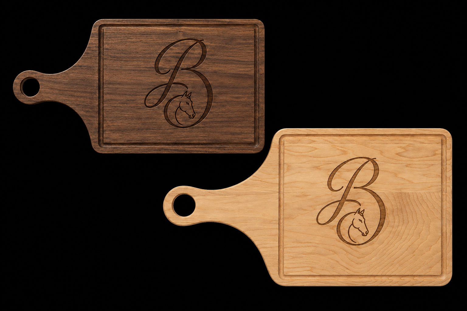 Walnut or Maple Cutting Board with Drip Ring