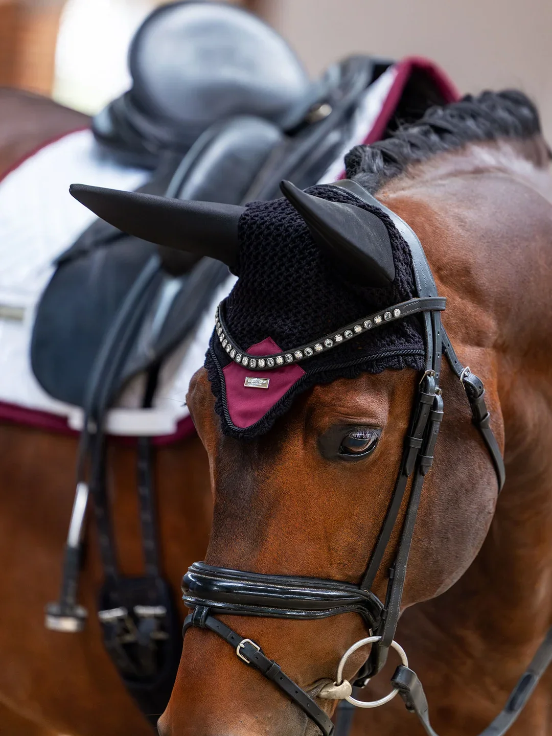 Equestrian Stockholm Merlot Soundless Ear Bonnet Full