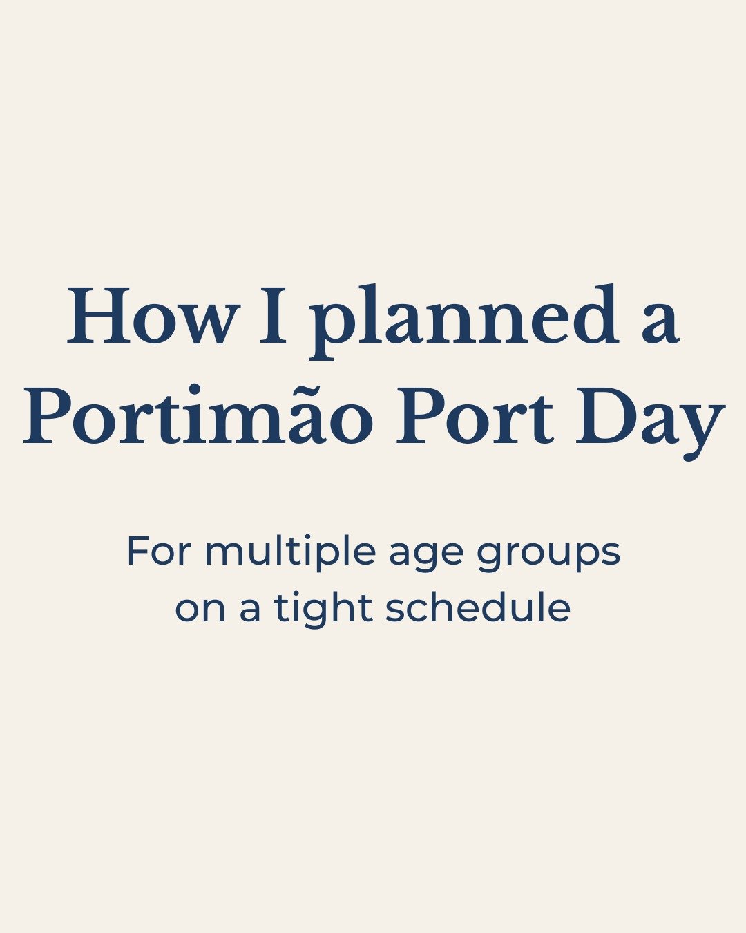 Itinerary design is all about planning around constraints. 

In this case, while planning a port day in Portim&atilde;o, Portugal, the cruise line had plenty of excursions to choose from and the possibilities were limitless. The challenge came from f