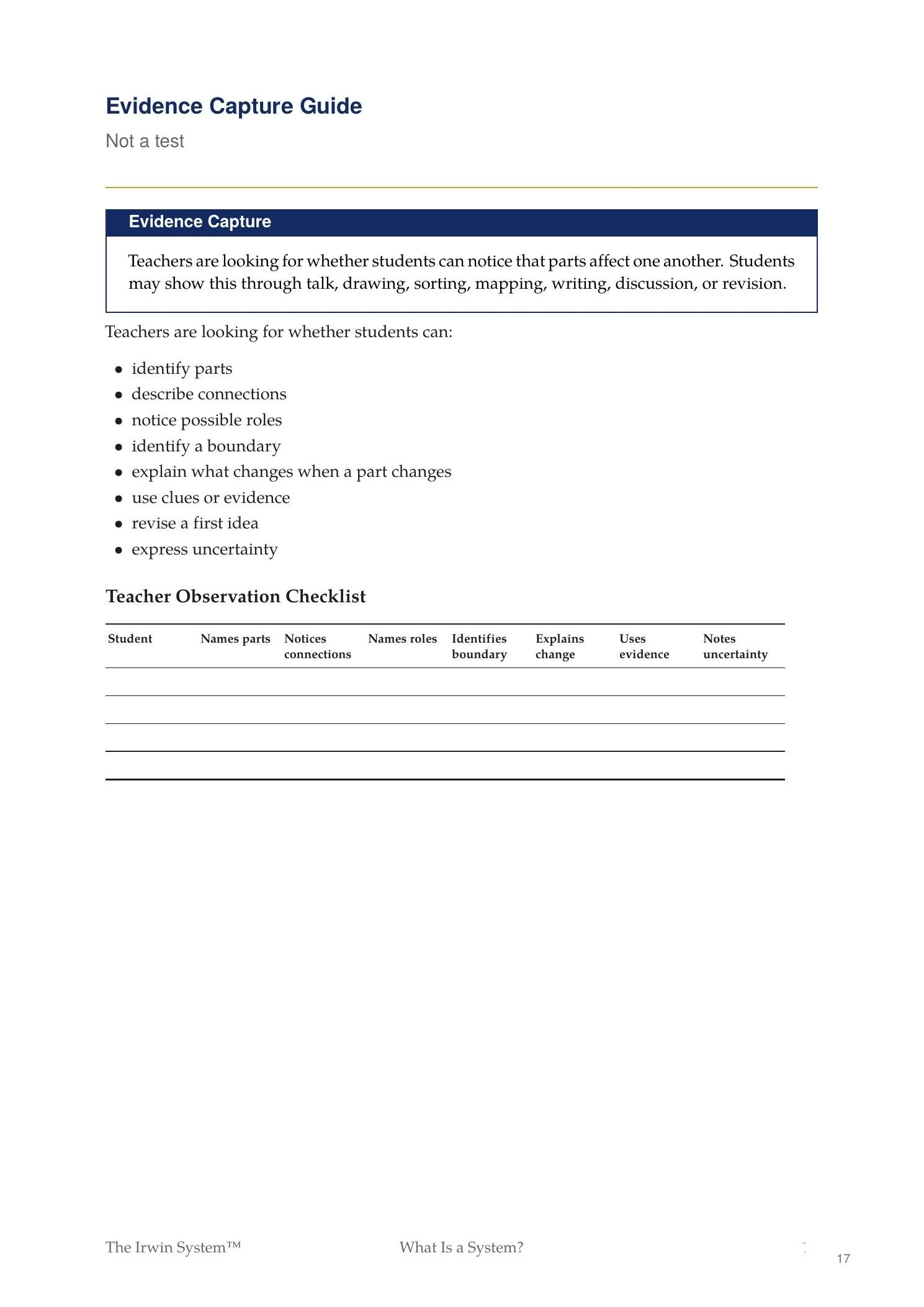 Preview of the What Is a System? exit tickets, helping learners reflect on relationships, effects, and changes within a system.