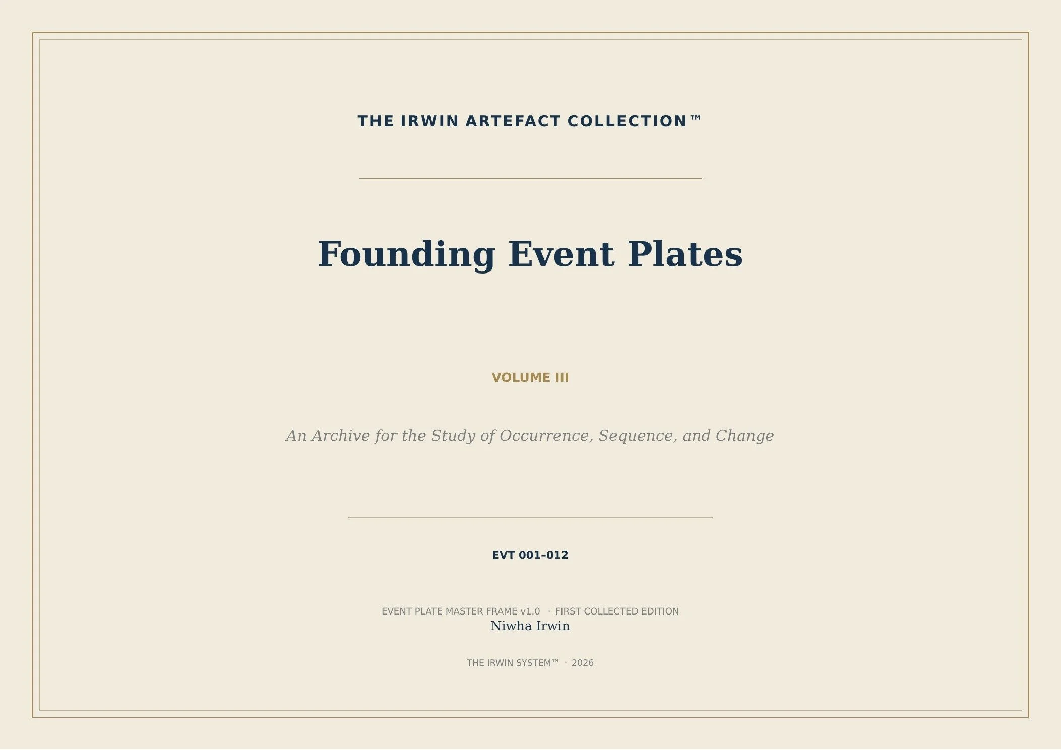Founding Event Plates — Volume III | Individual Educator Licence