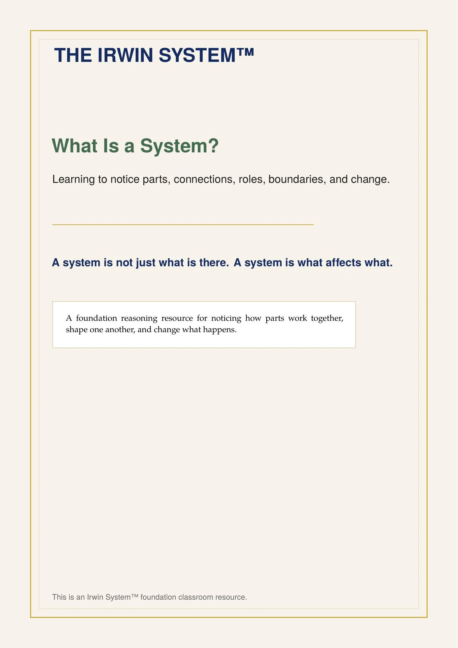 What Is a System?