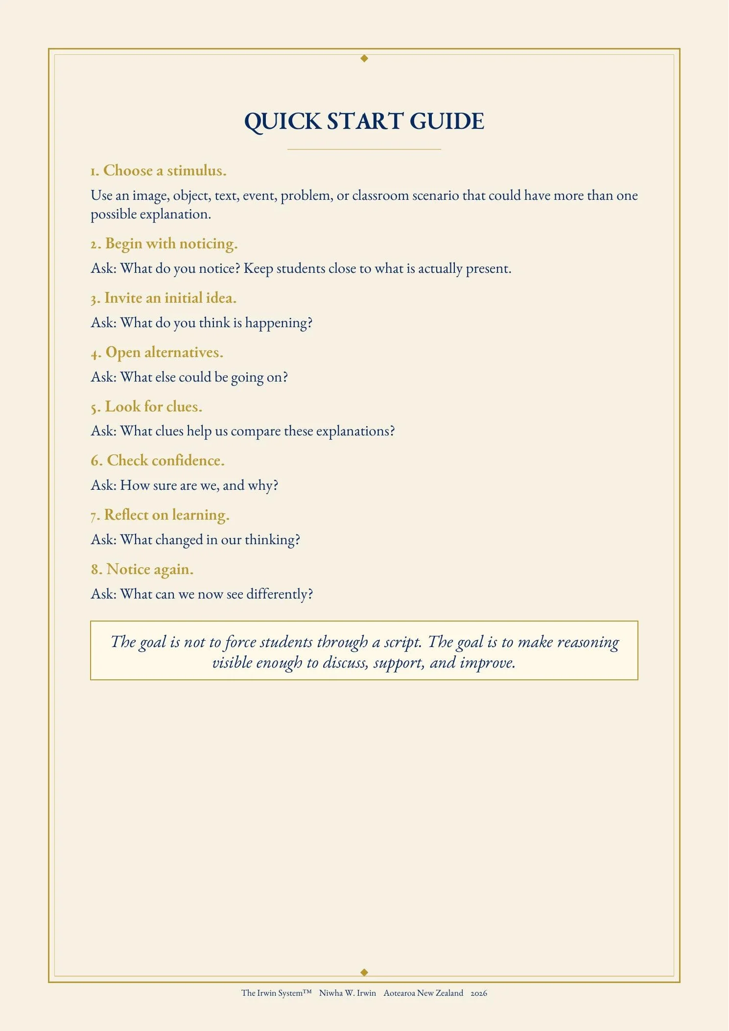Quick Start Guide for using the What Else Could Be Going On? Classroom Trial Pack in one short classroom discussion.