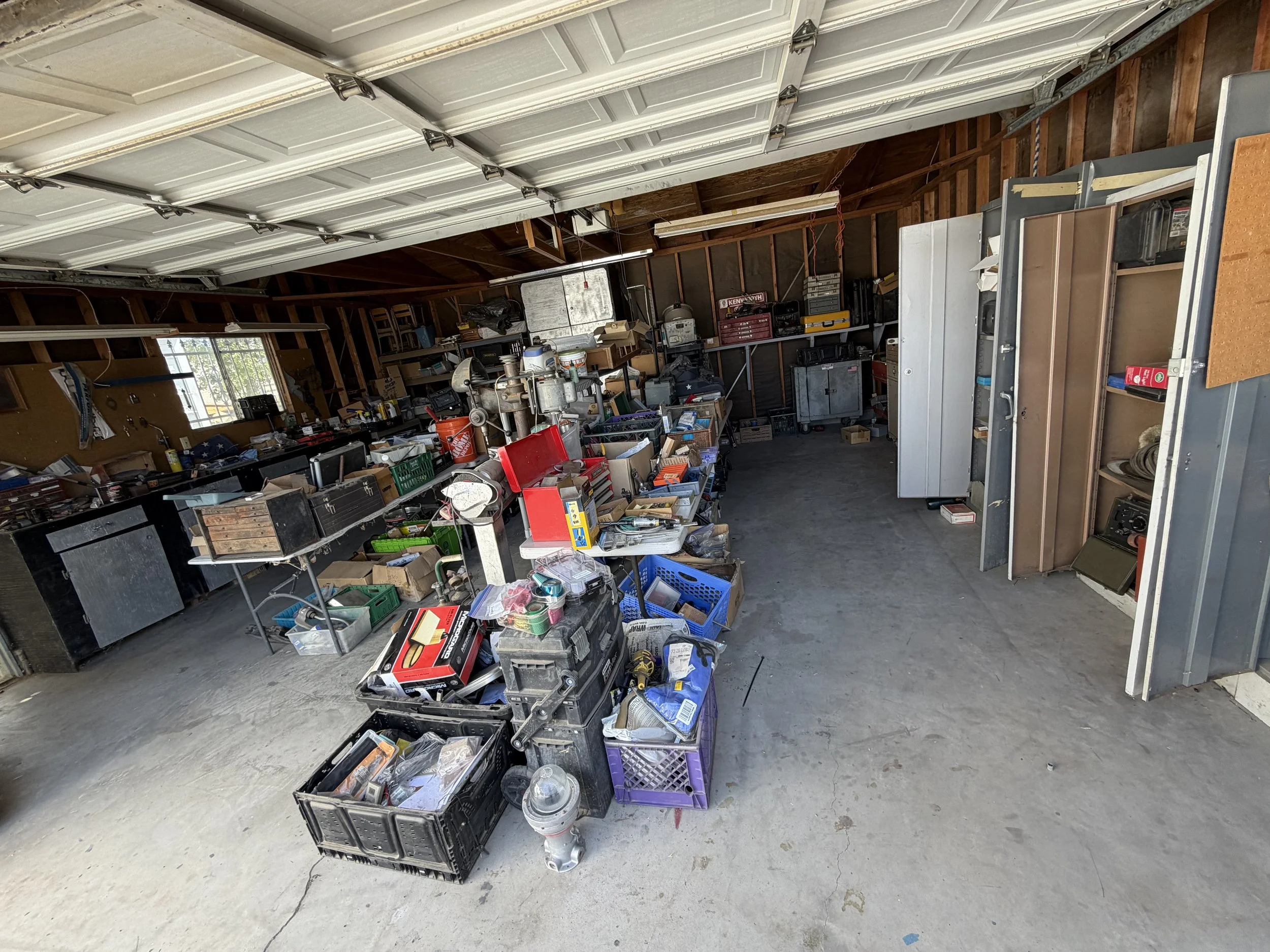 Packed garage before the doors opened.
