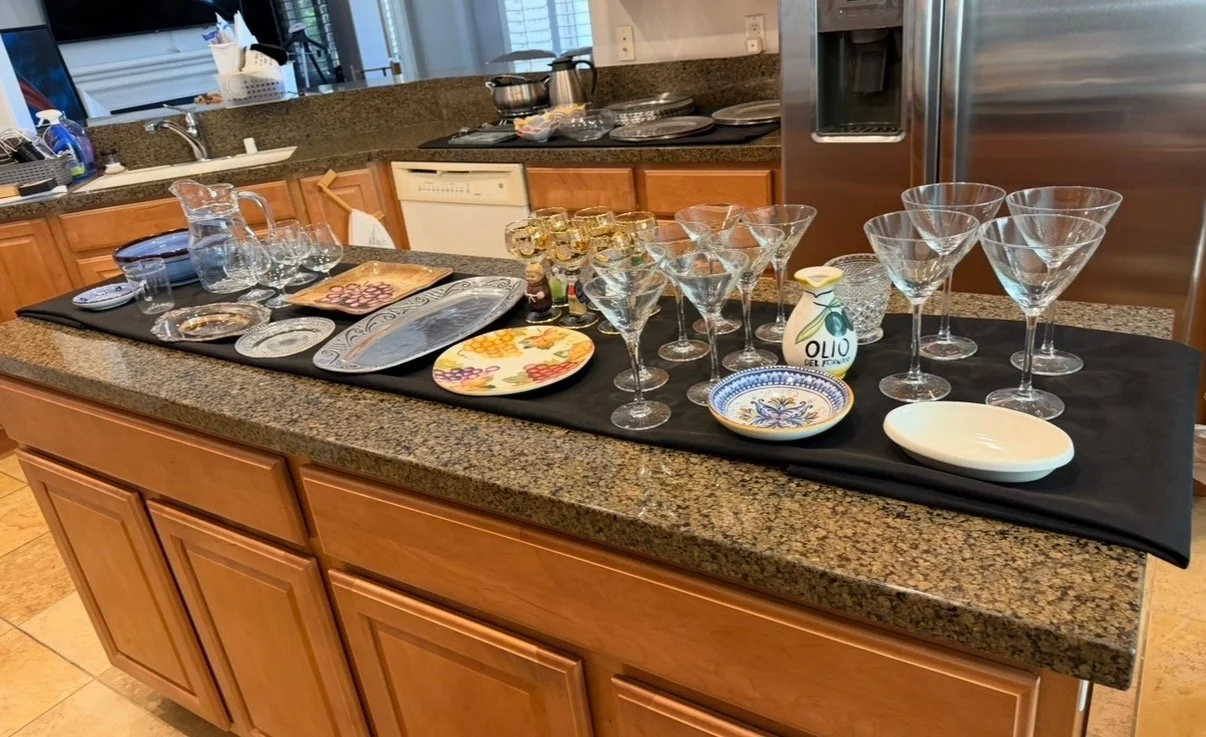 Sun City kitchen staged and ready to be priced. 
