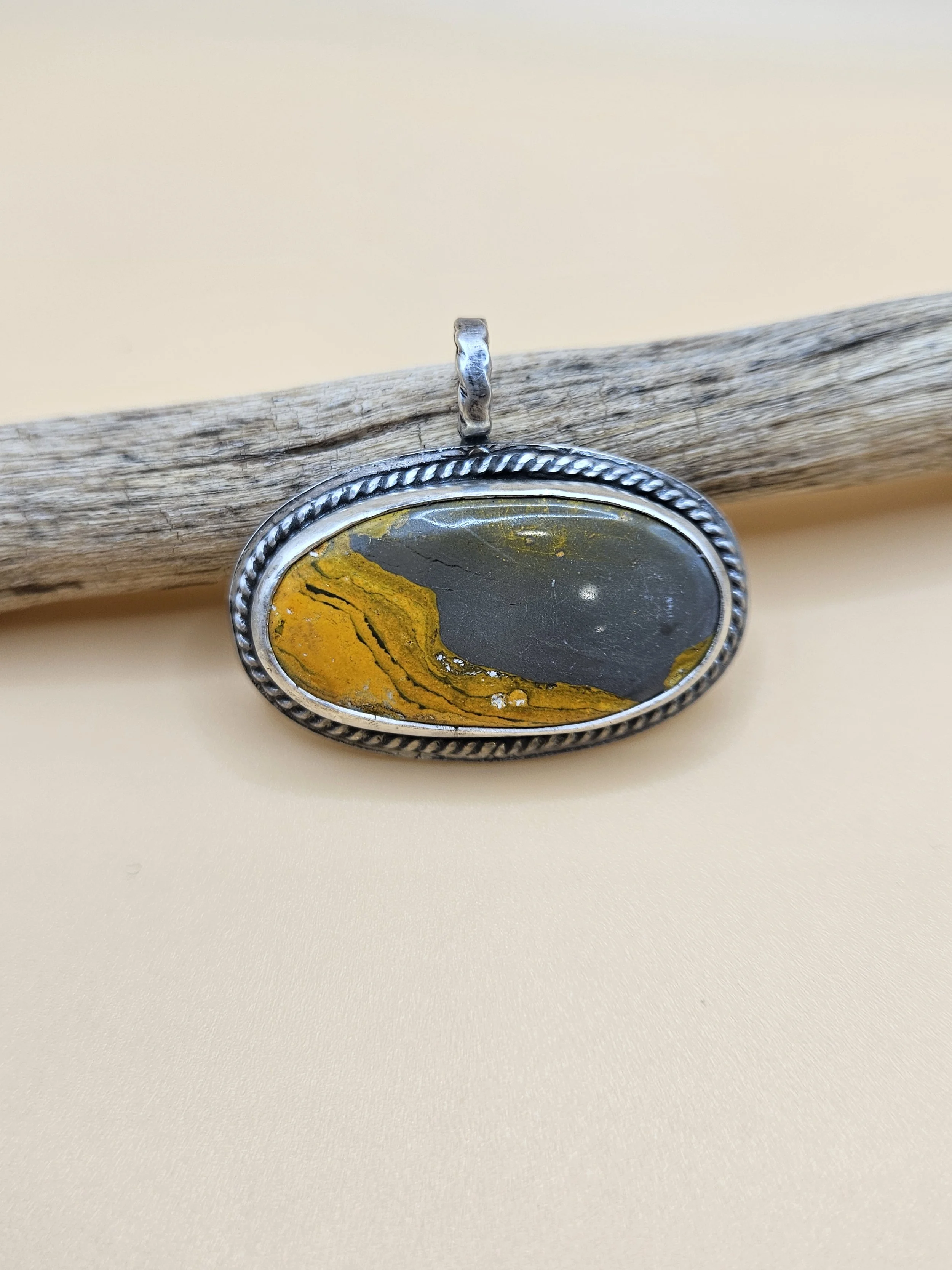 "Buzzing Positive Vibes" Bumble Bee Jasper Pendant