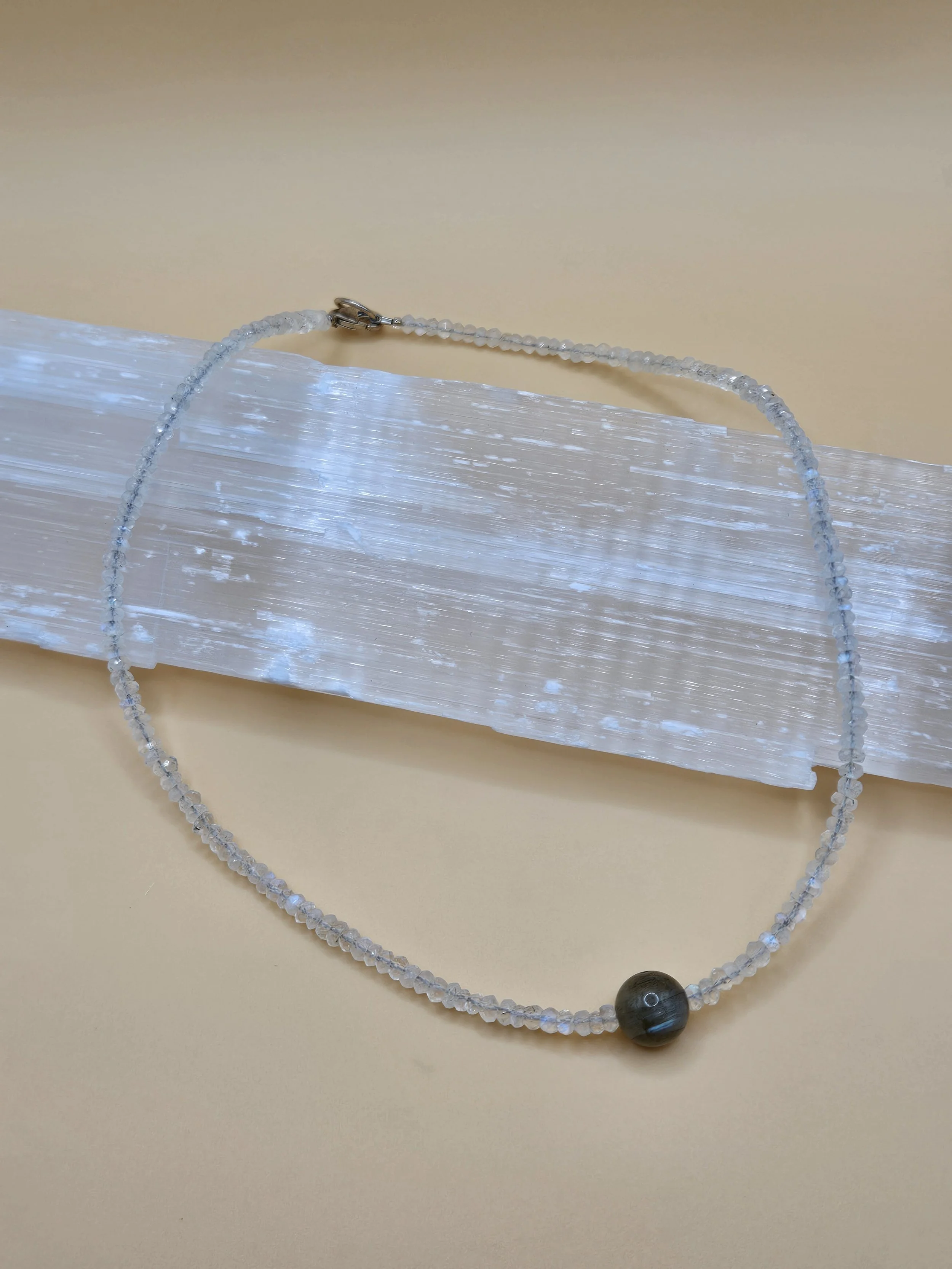 "Moonlit Magic" Rainbow Moonstone & Labradorite Necklace