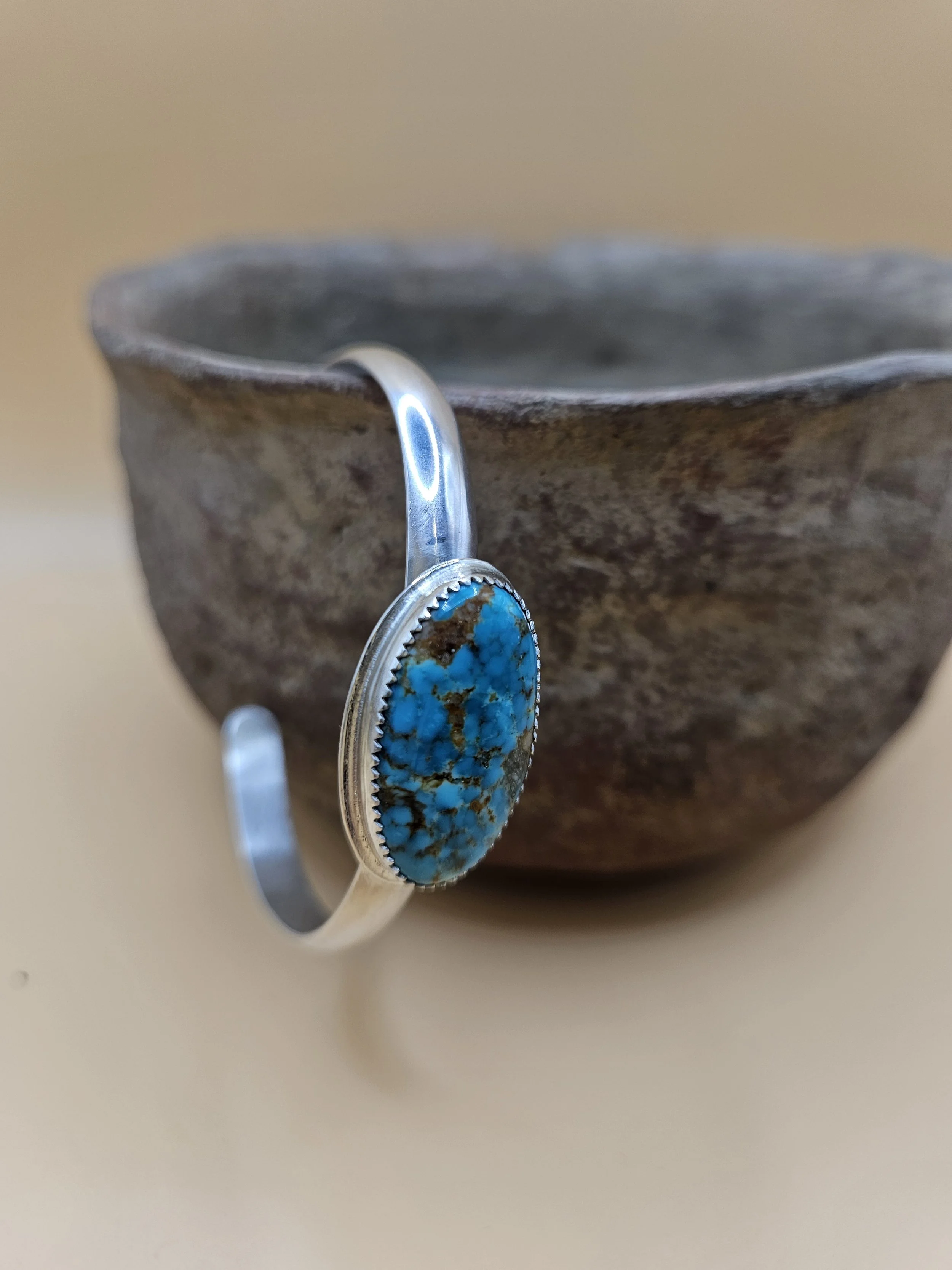 Sterling silver Turquoise cuff bracelet.