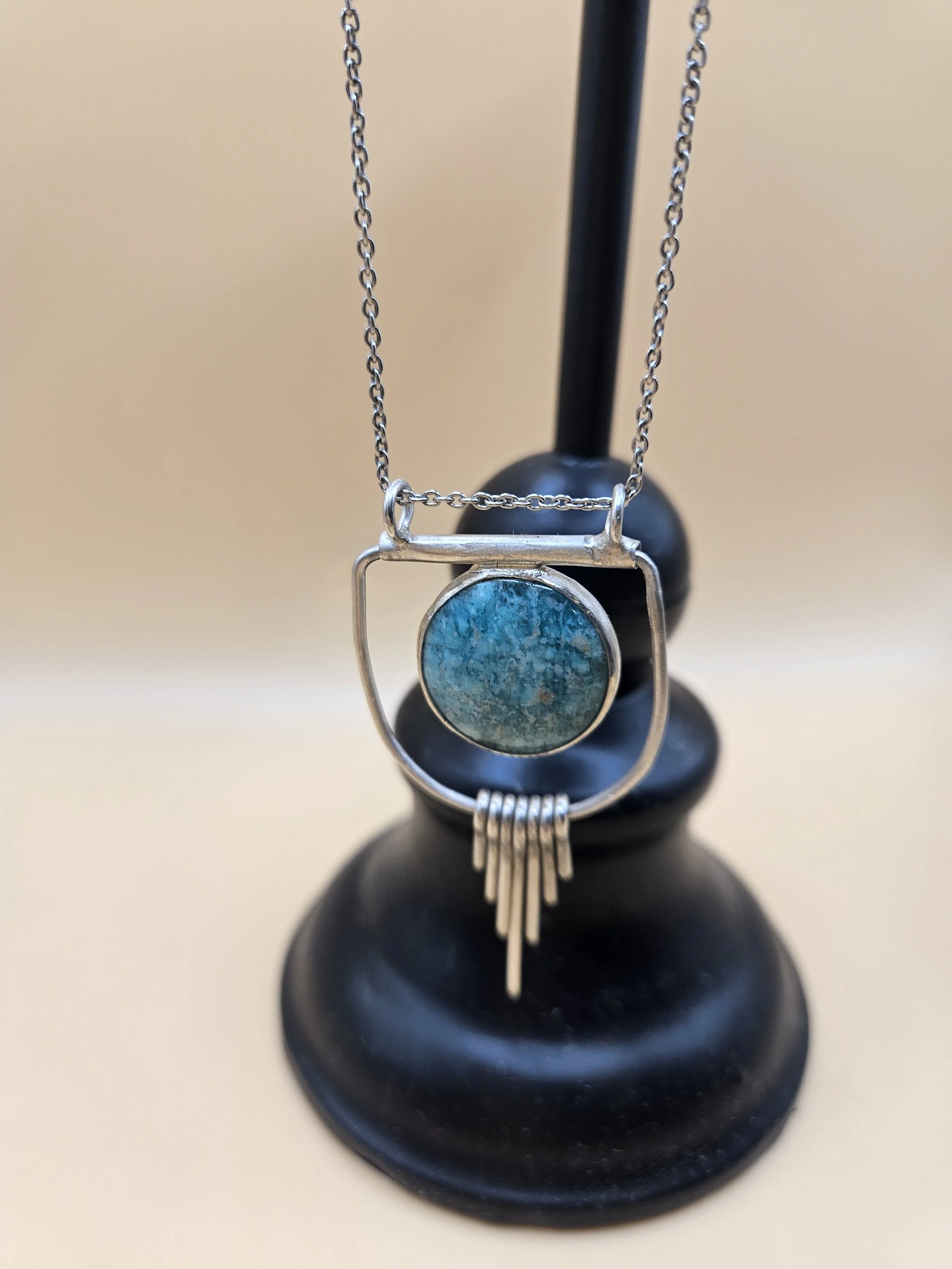 "Wild and Free" Amazonite Swing Pendant