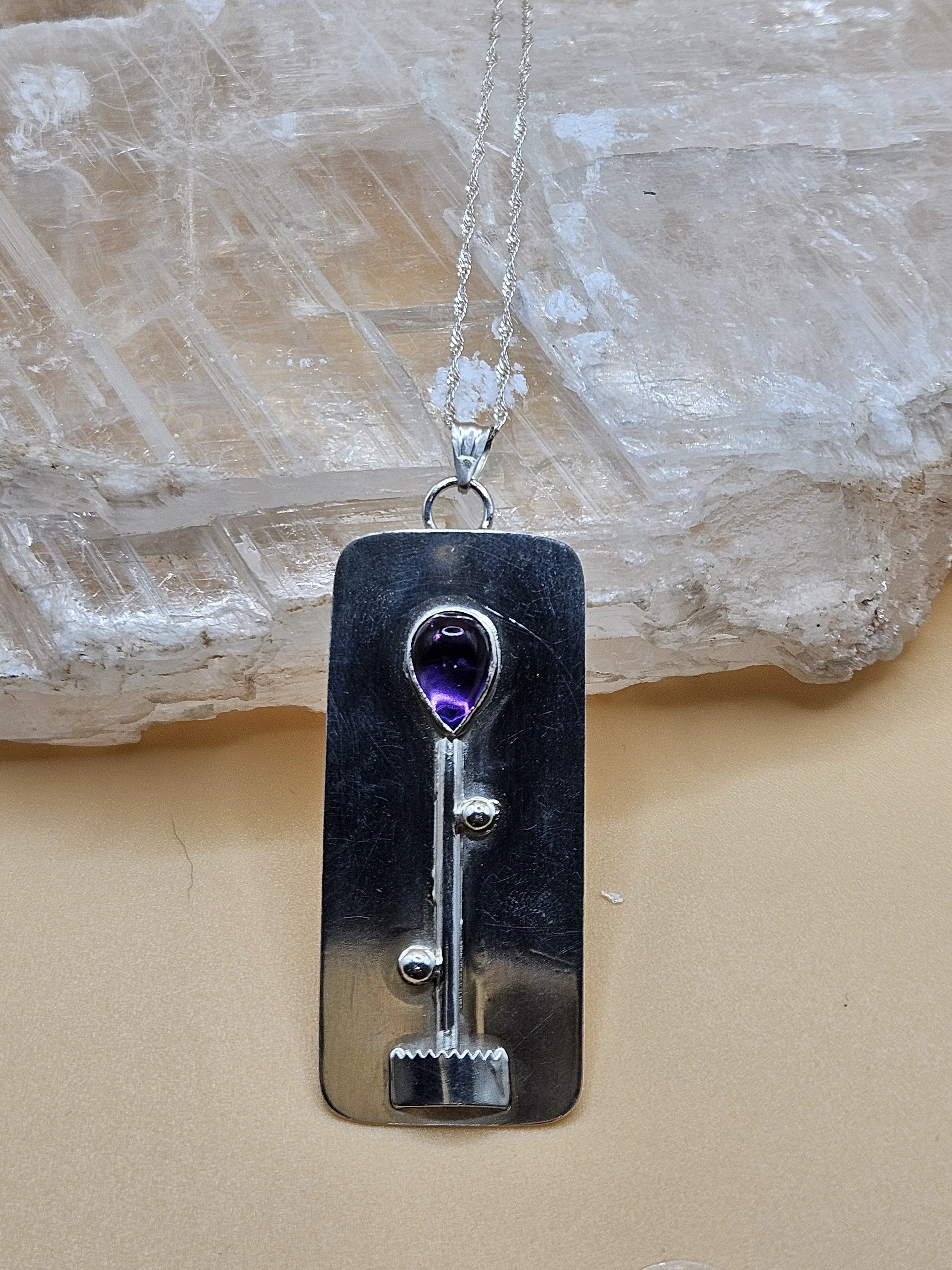 "In Bloom" Amethyst Potted Flower Pendant