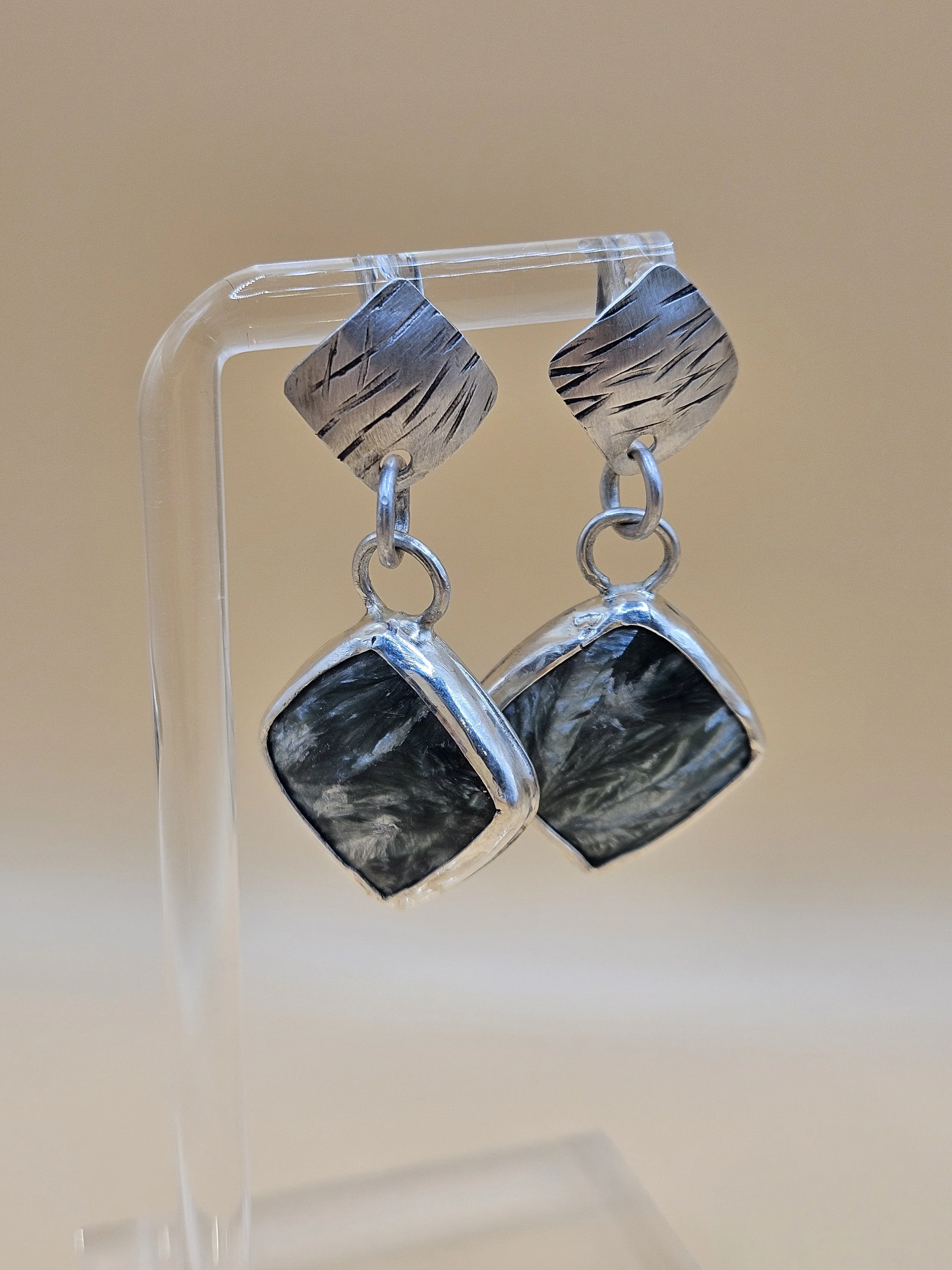 "Wisps On My Heart" Seraphinite Earrings