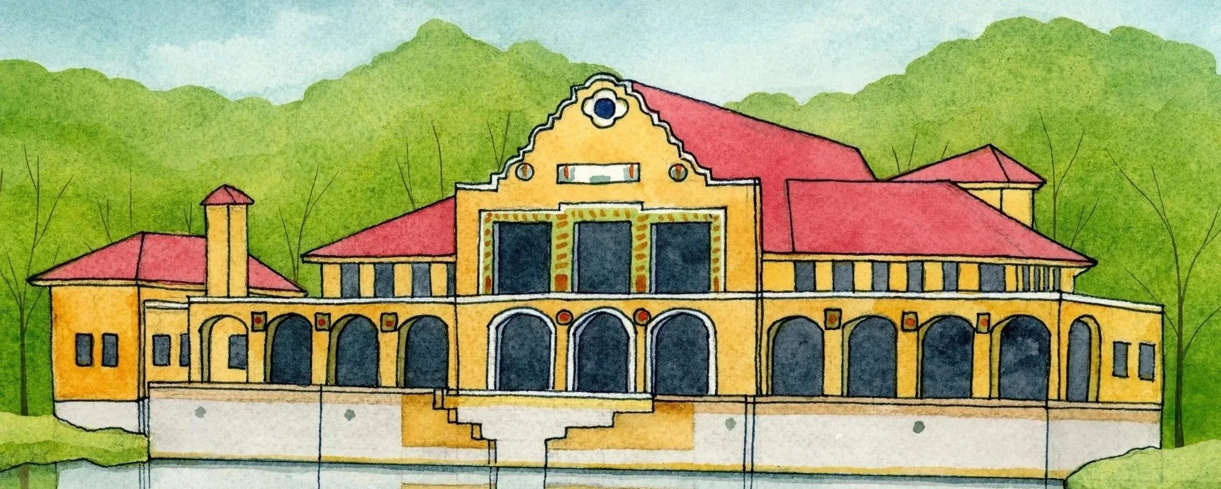 Watercolor of Washington Park Lakehouse