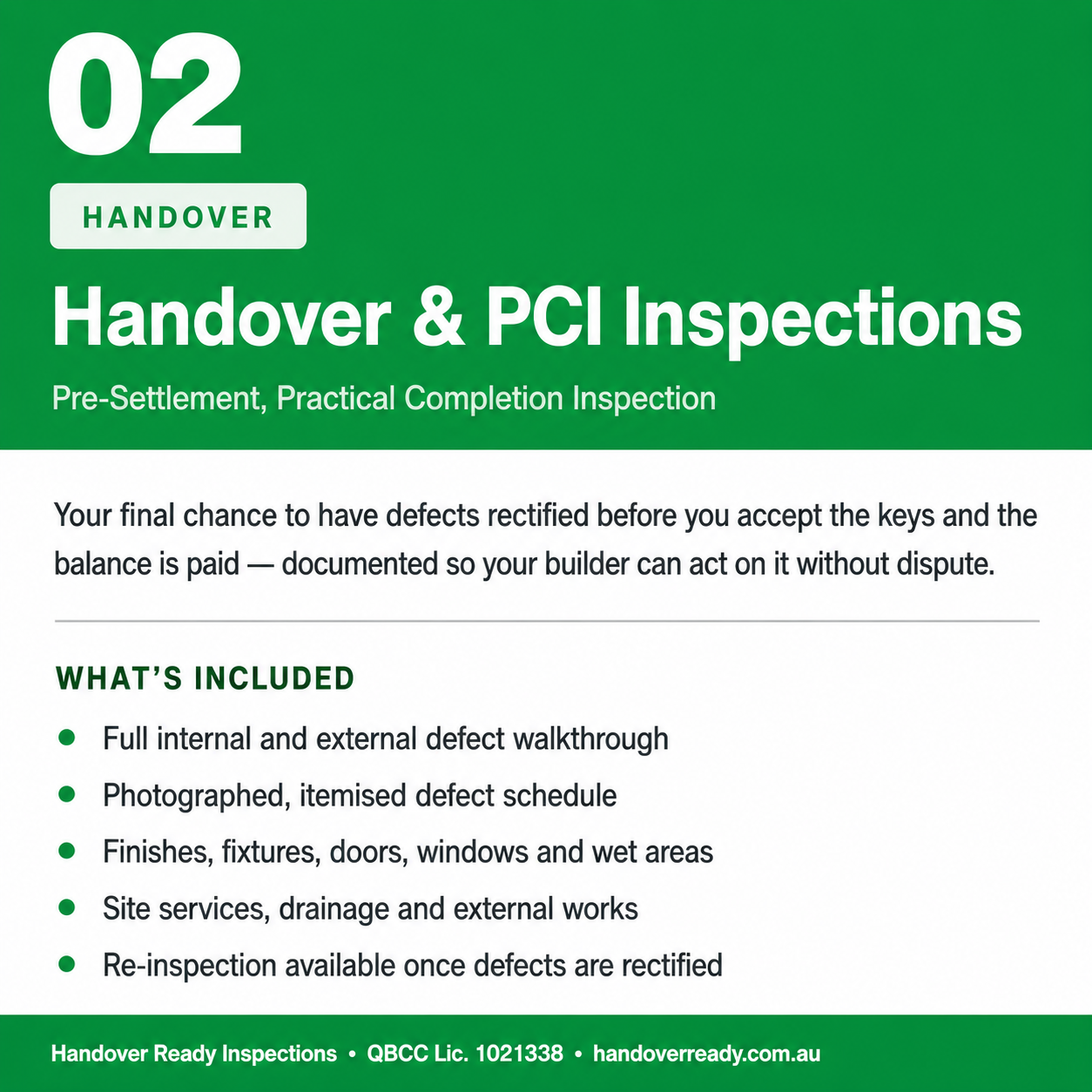 Handover or PCI Report