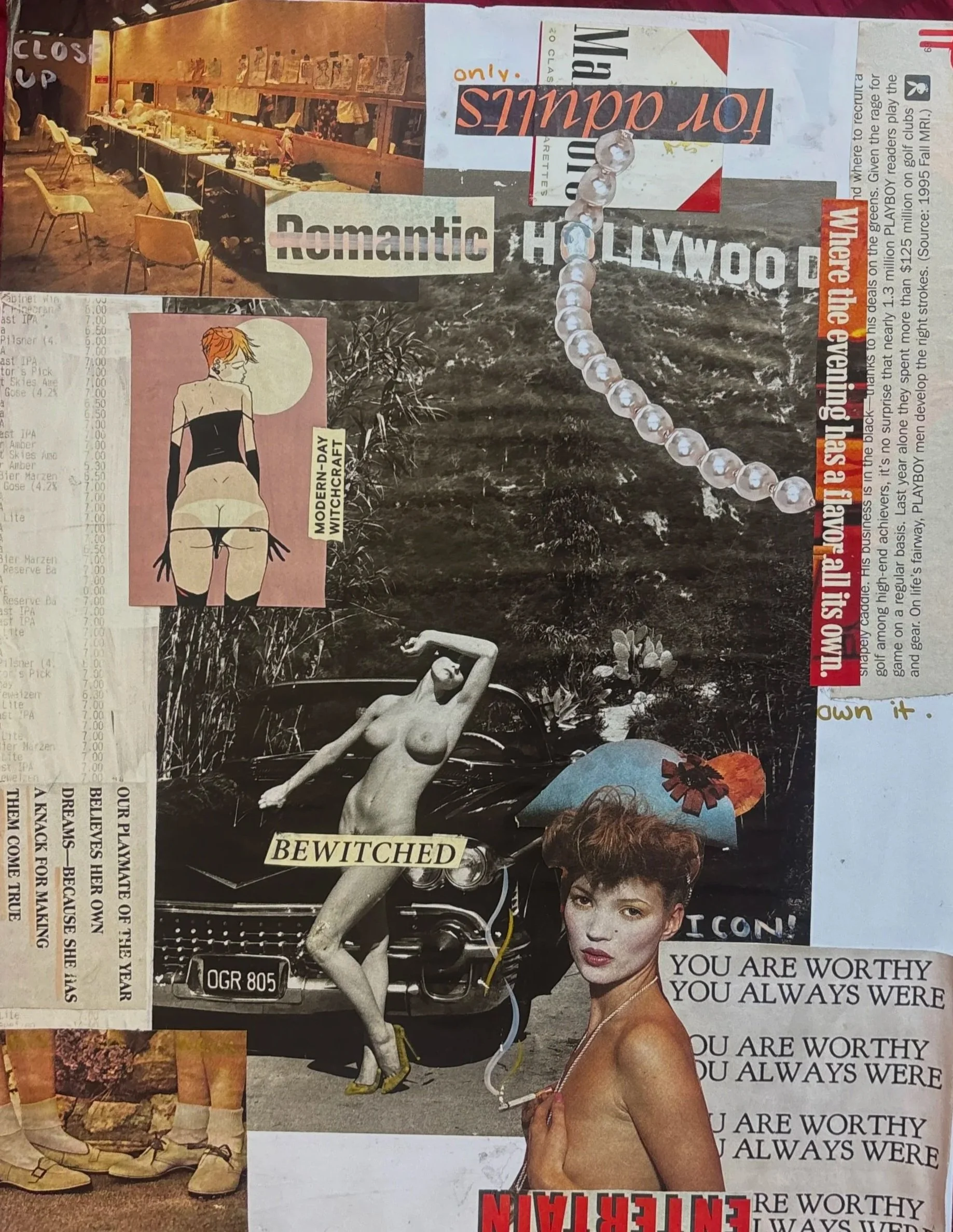 DIVINE, 2025. Vintage mixed media on foam board.