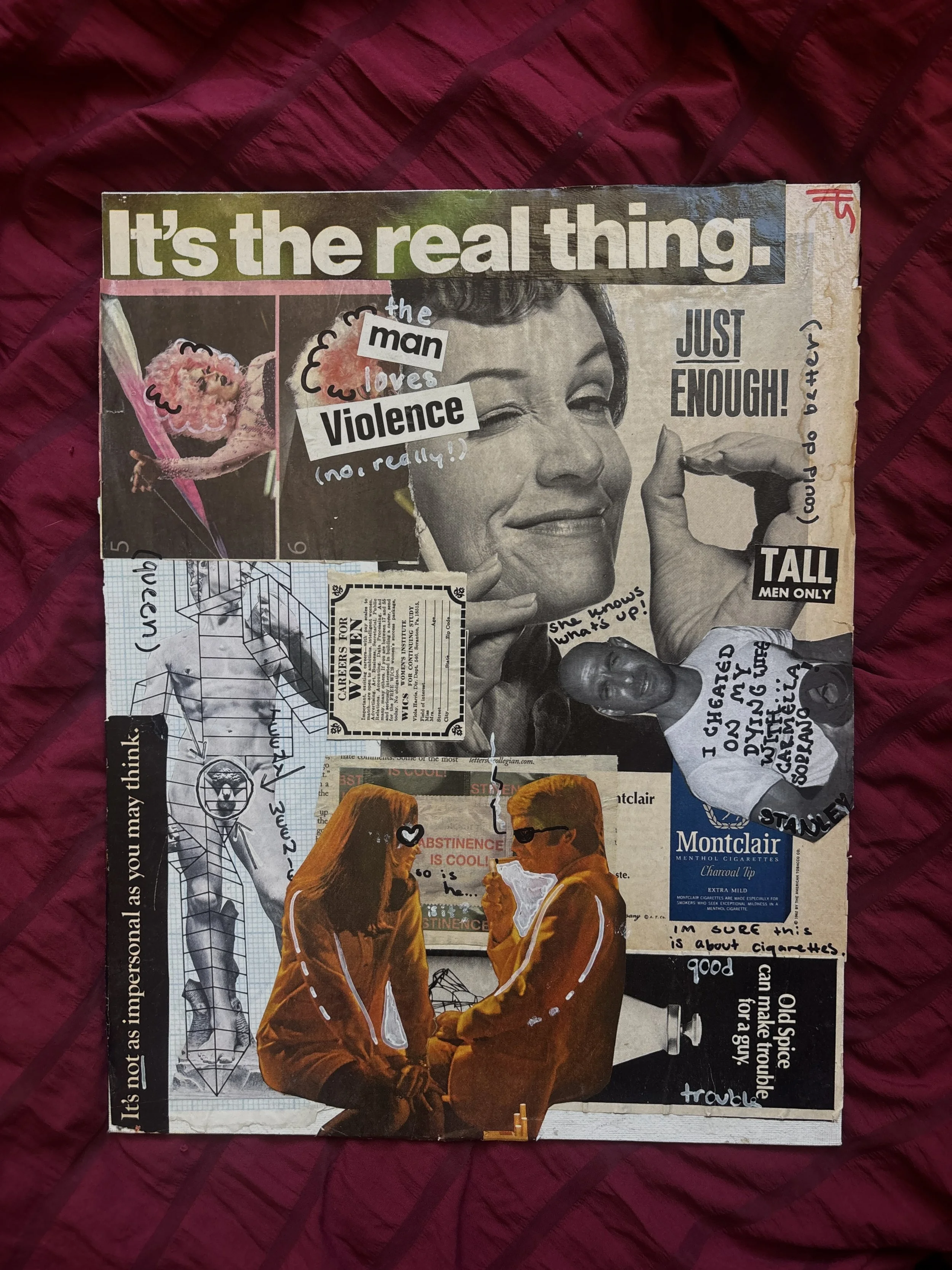 MODERN ROMANCE, 2023. Vintage mixed media on canvas.