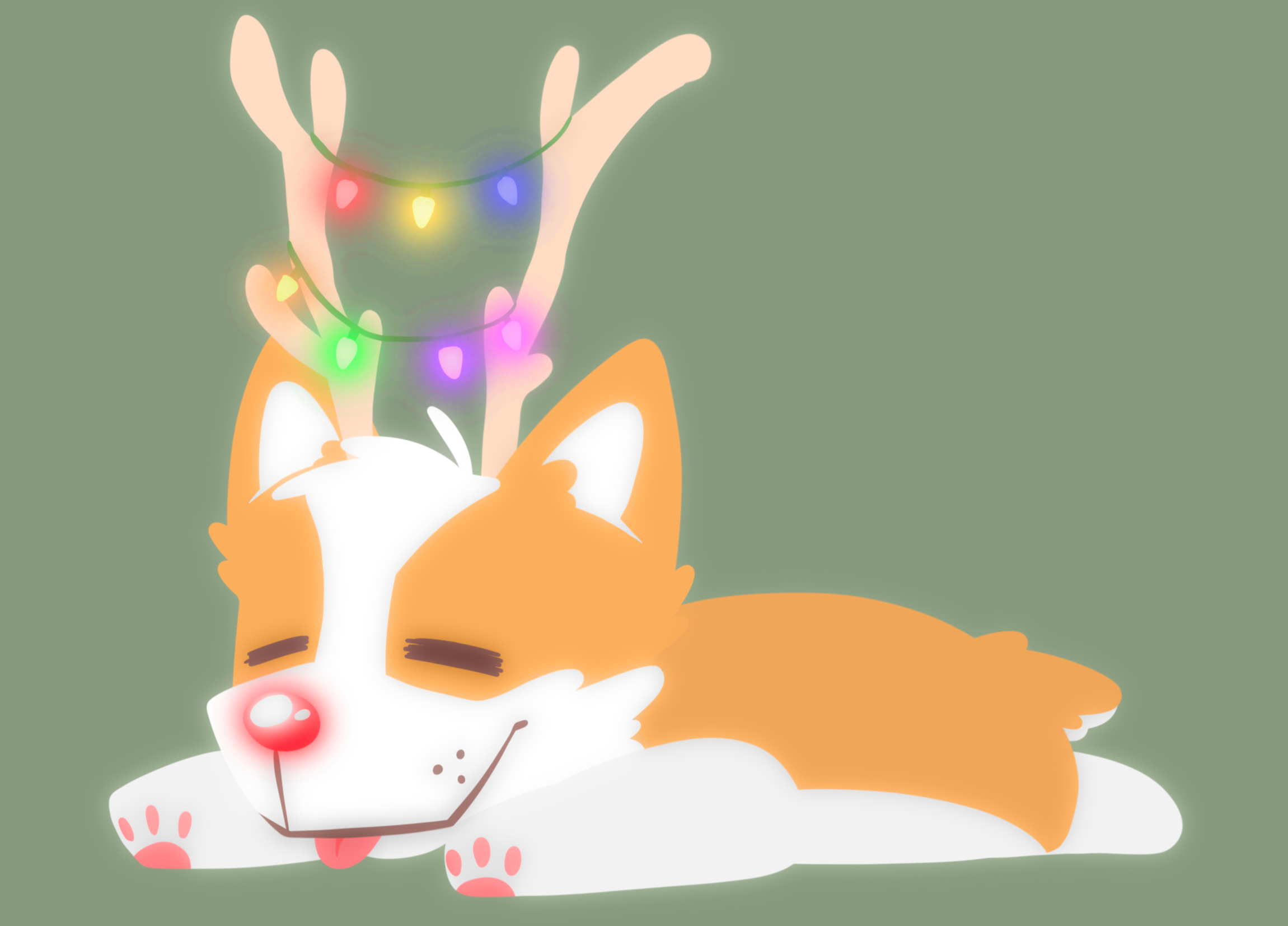 Digital Illustration Project - Design a combined creature based off of two randomly drawn animals. My animals were "dog" and "reindeer"!