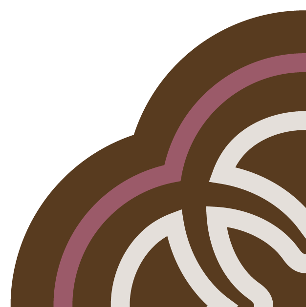 Close-up of a patterned design with brown, pink, white, and black colors.