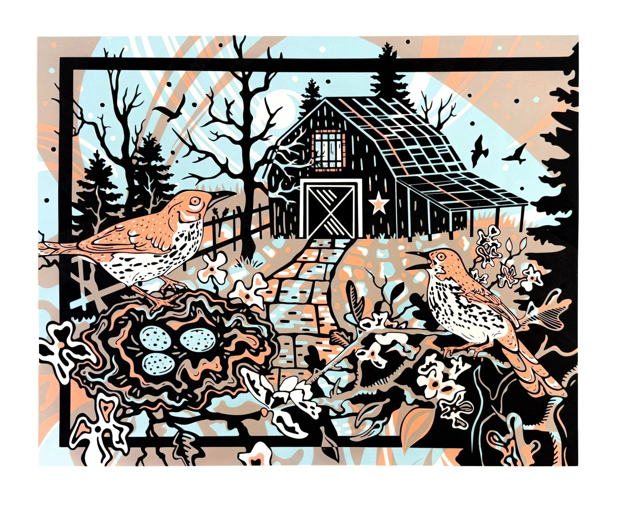 "Barnside Nest" Silkscreen