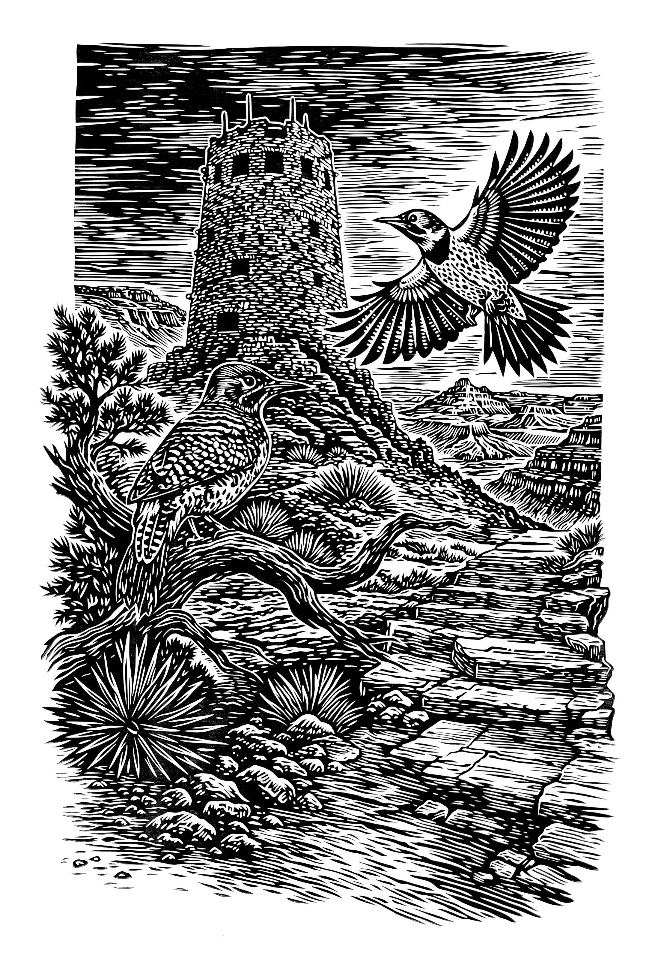 Flickers at Grand Canyon Watchtower.jpg