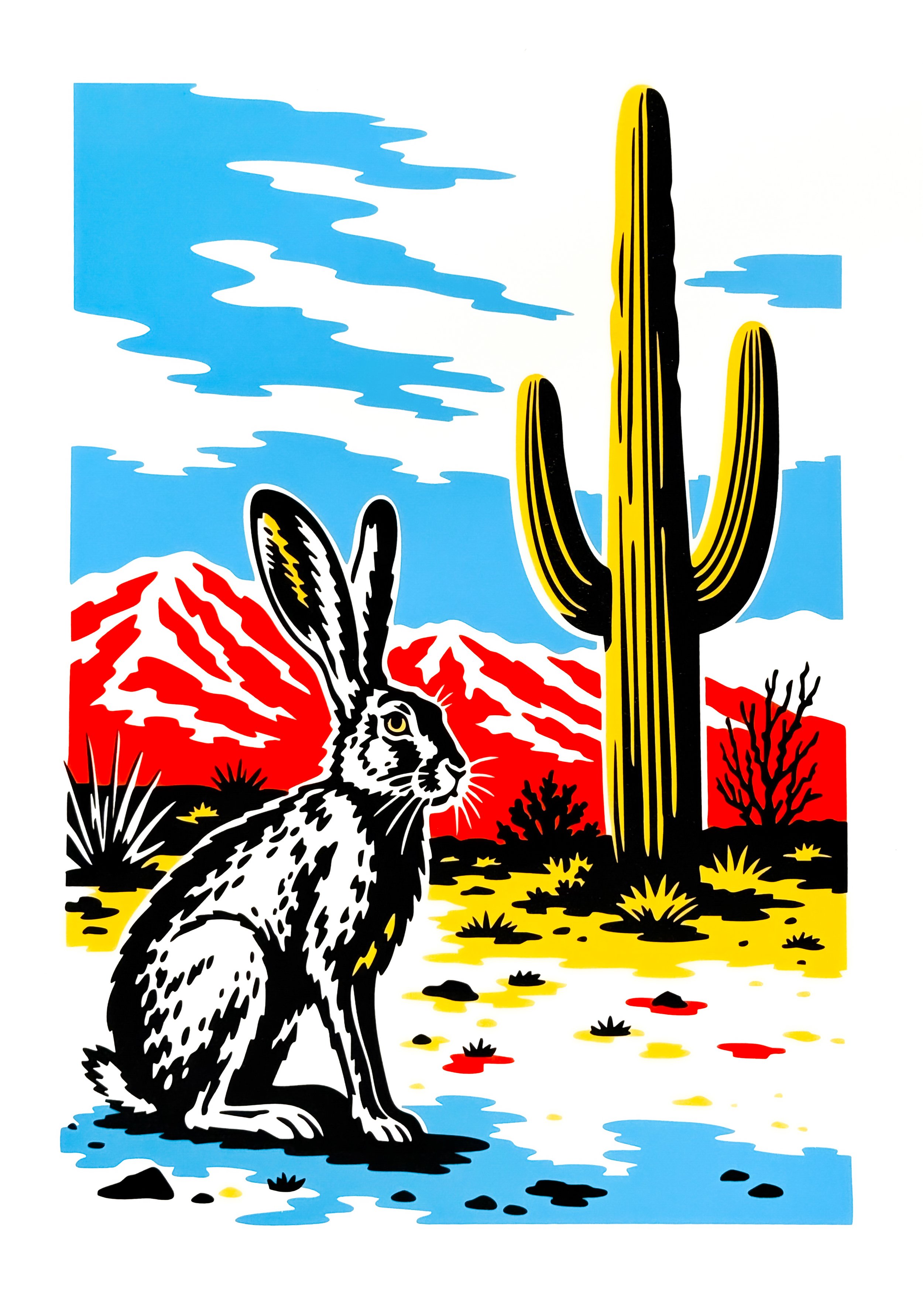 "Saguaro Rabbit" Silkscreen