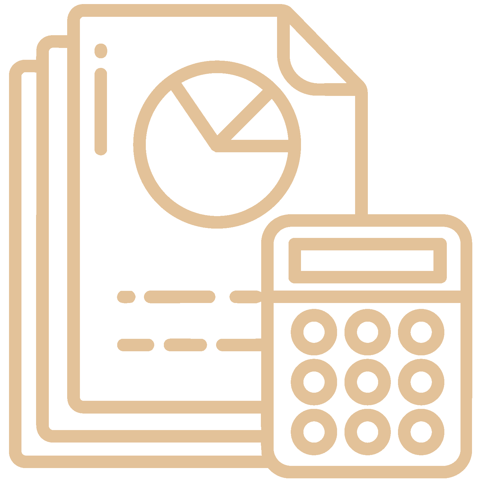 Icon of a cash register with a receipt, a sale tag, and a keypad
