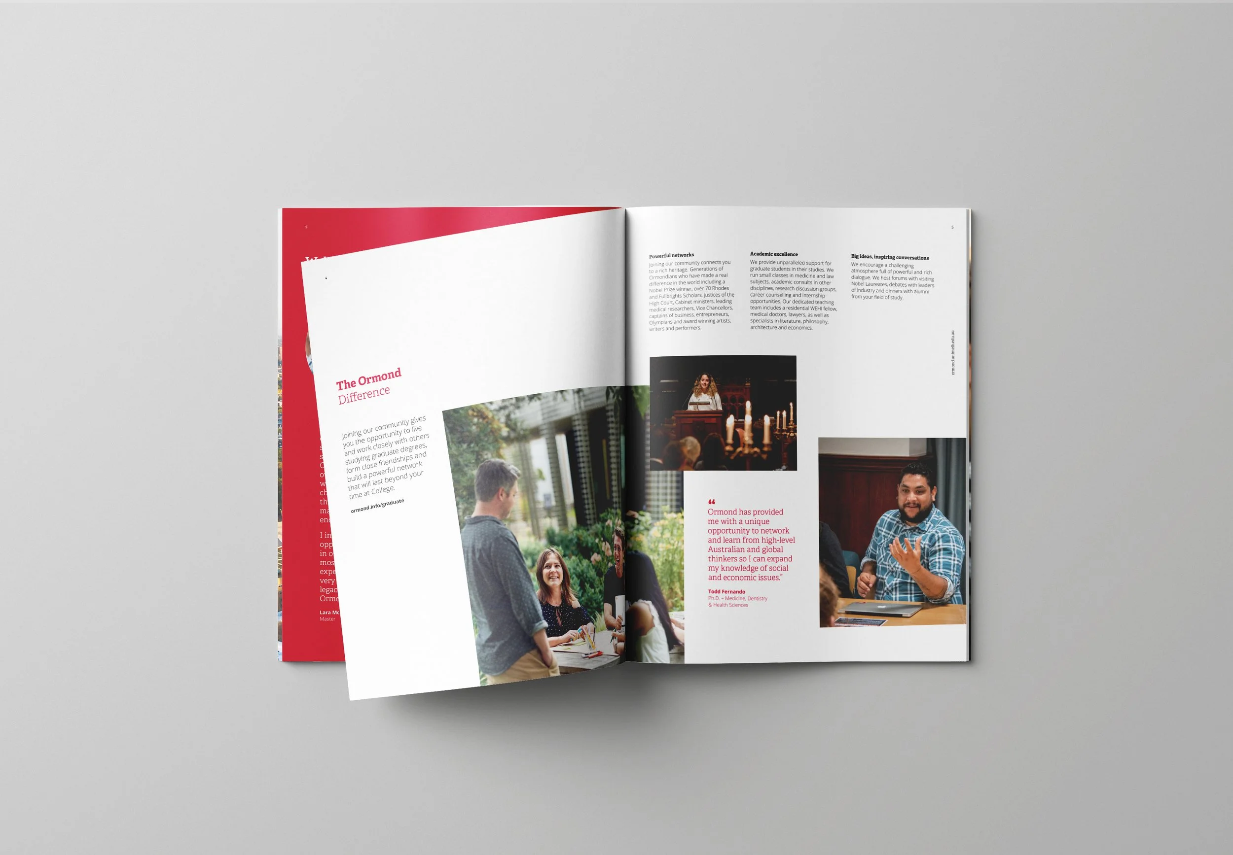 Ormond College brochure graphic design