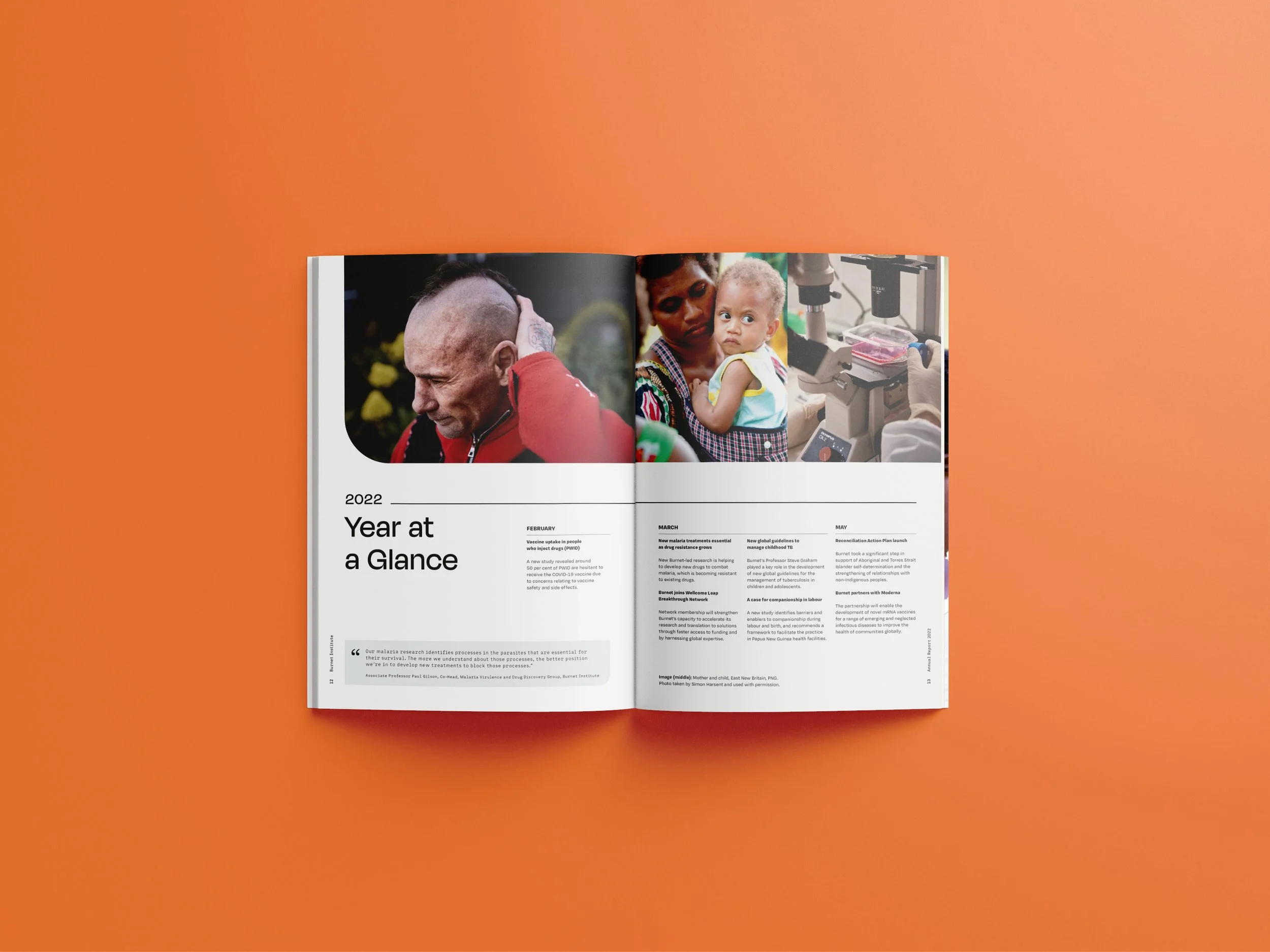 Burnet Institute Annual Report 2022 Graphic Design