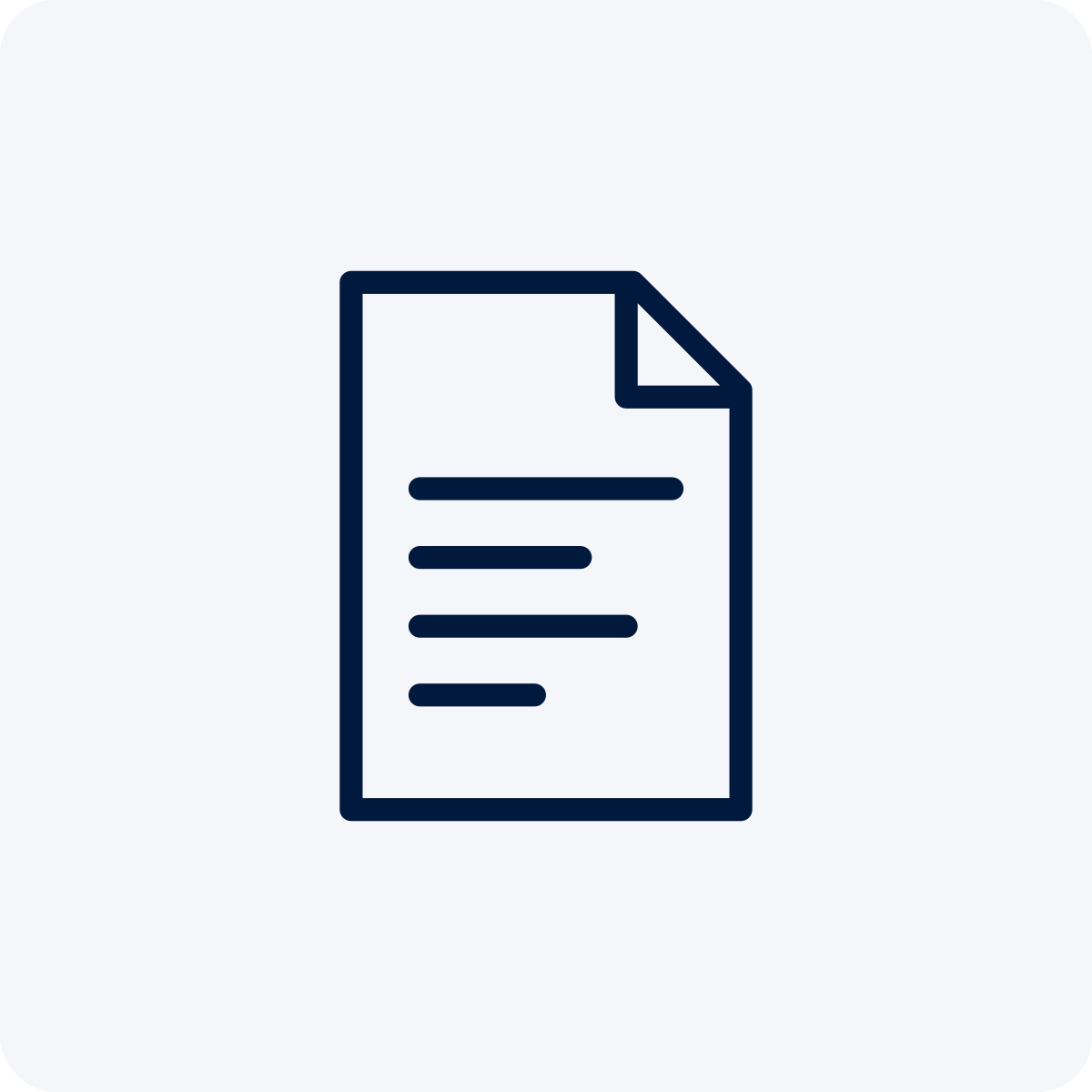 Icon of a document with horizontal lines indicating text.