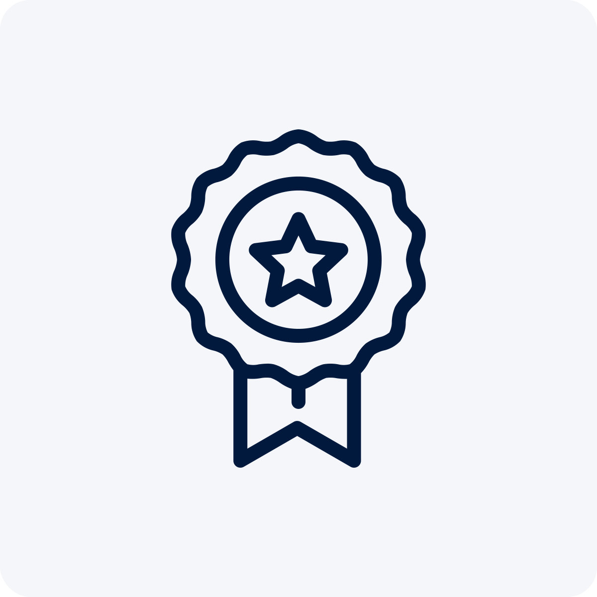 Award medal icon with star and ribbon design.